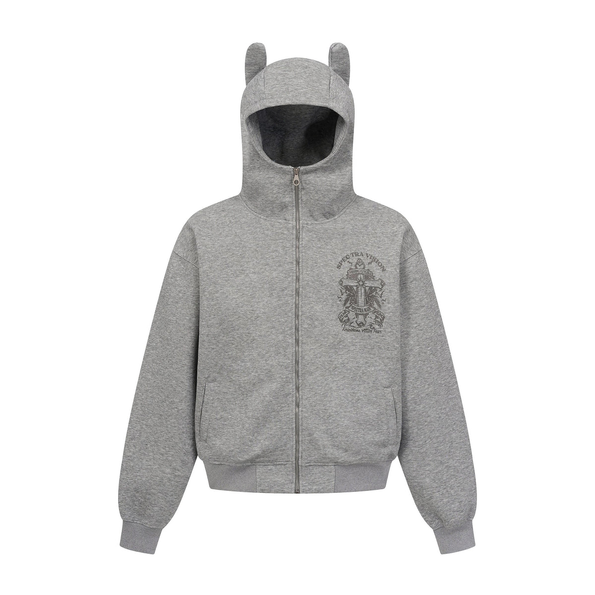 Omirad Devil-Horn Graphic Zip Hoodie