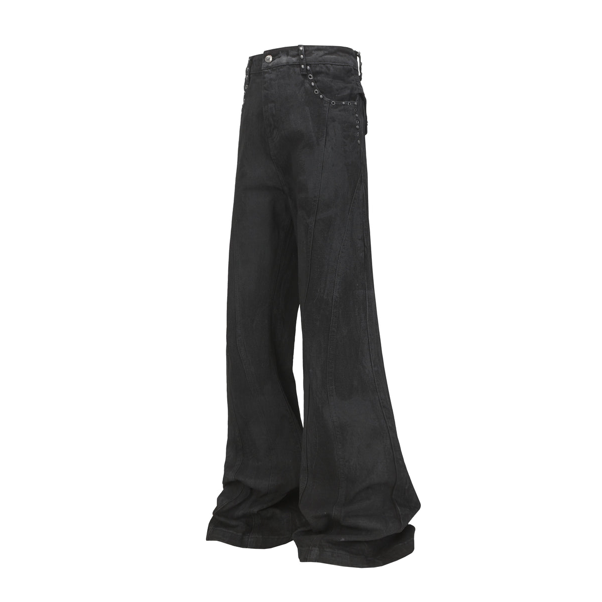 Omirad Studded Panel Wide-Leg Jeans