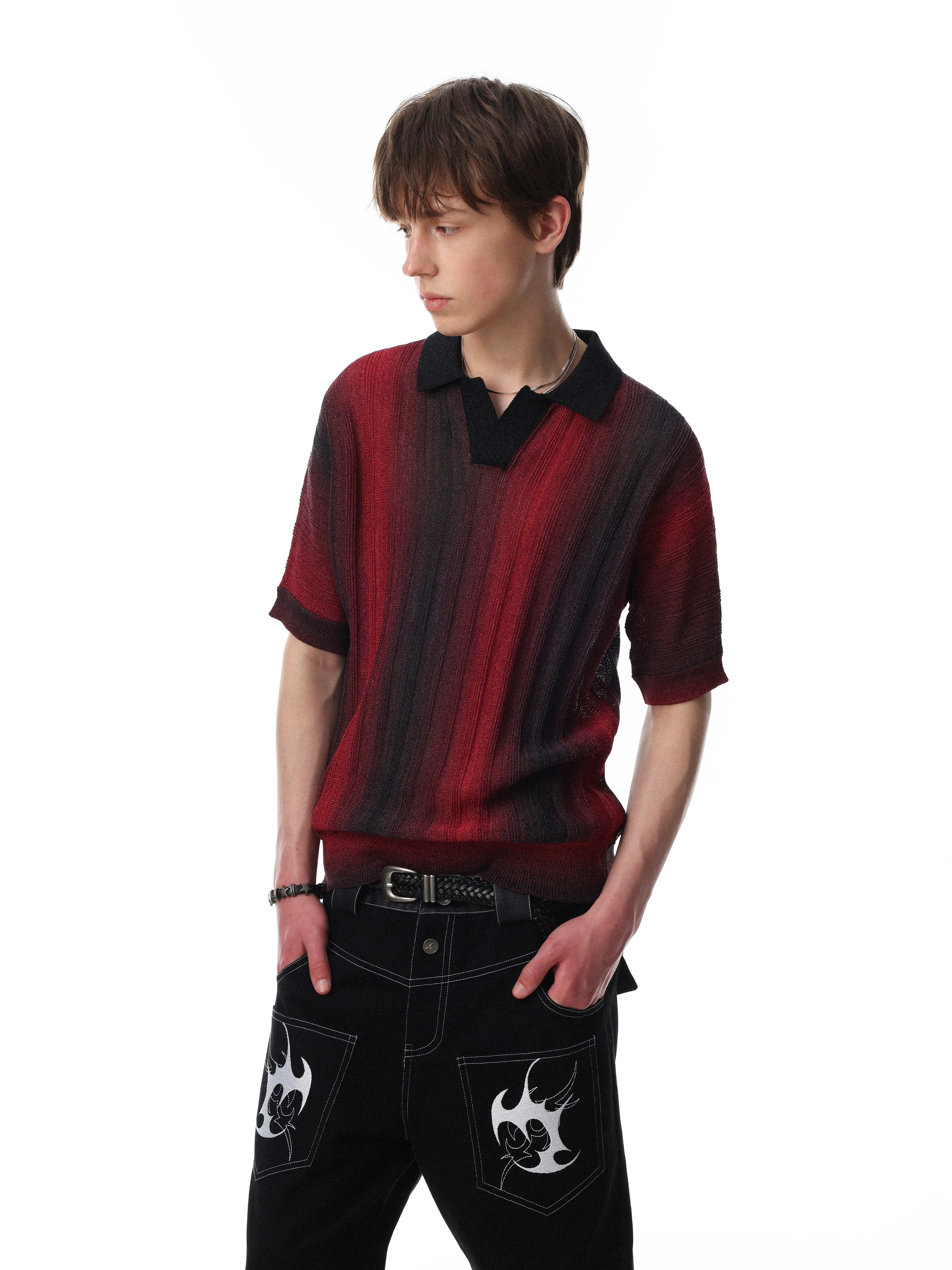 Omirad “Gradient Knit Polo Tee”