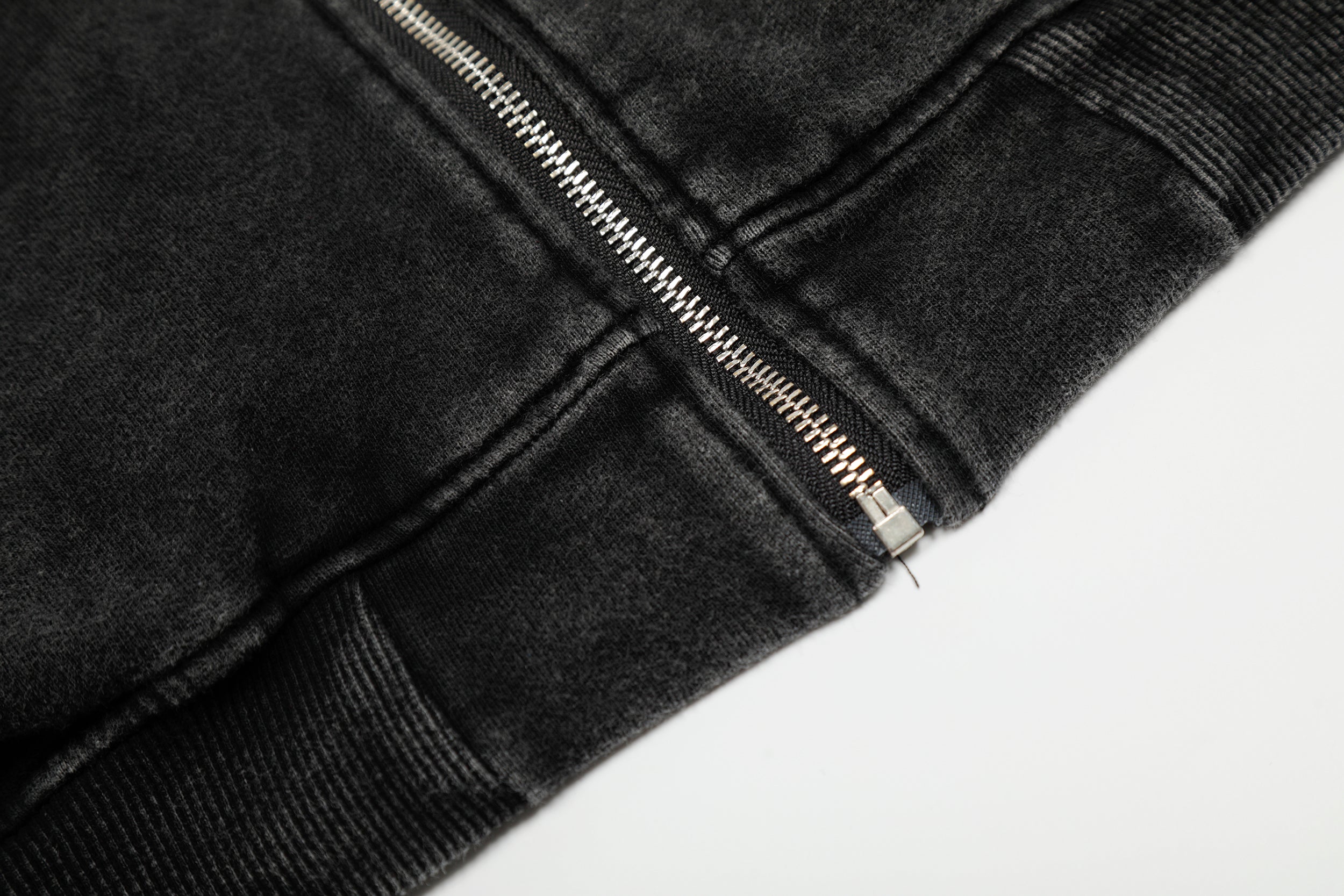 Omirad Asymmetric Zip Washed Hoodie Jacket