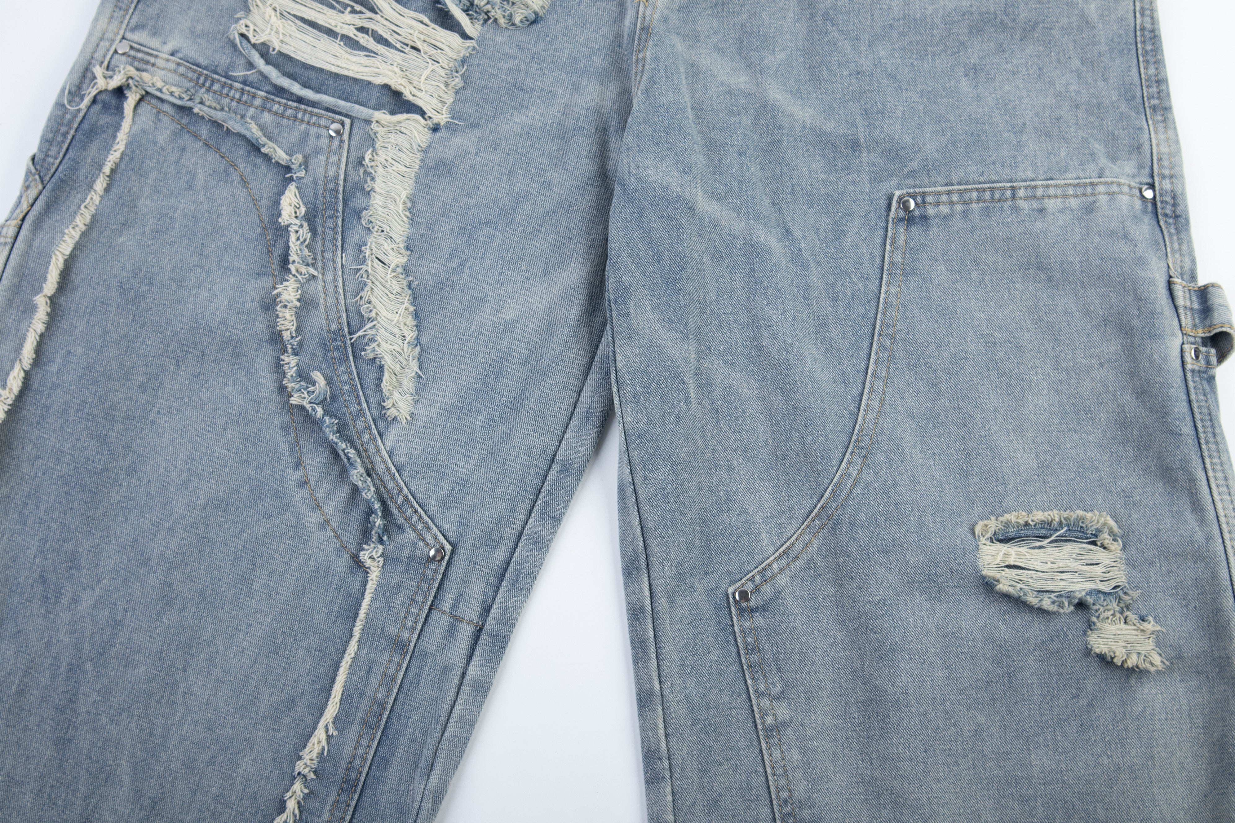Omirad Distressed Panel Denim Pants