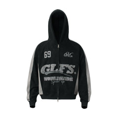 Omirad Suede-Finish Retro Zip Hoodie