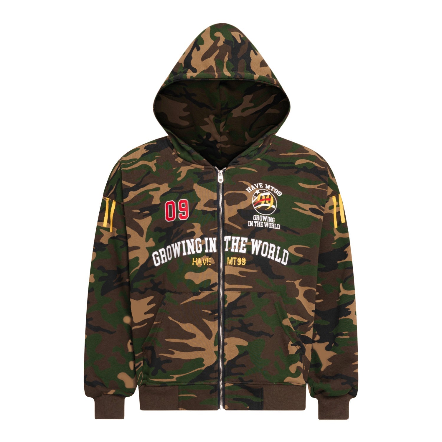 Omirad Split Camouflage Zip-Up Hoodie
