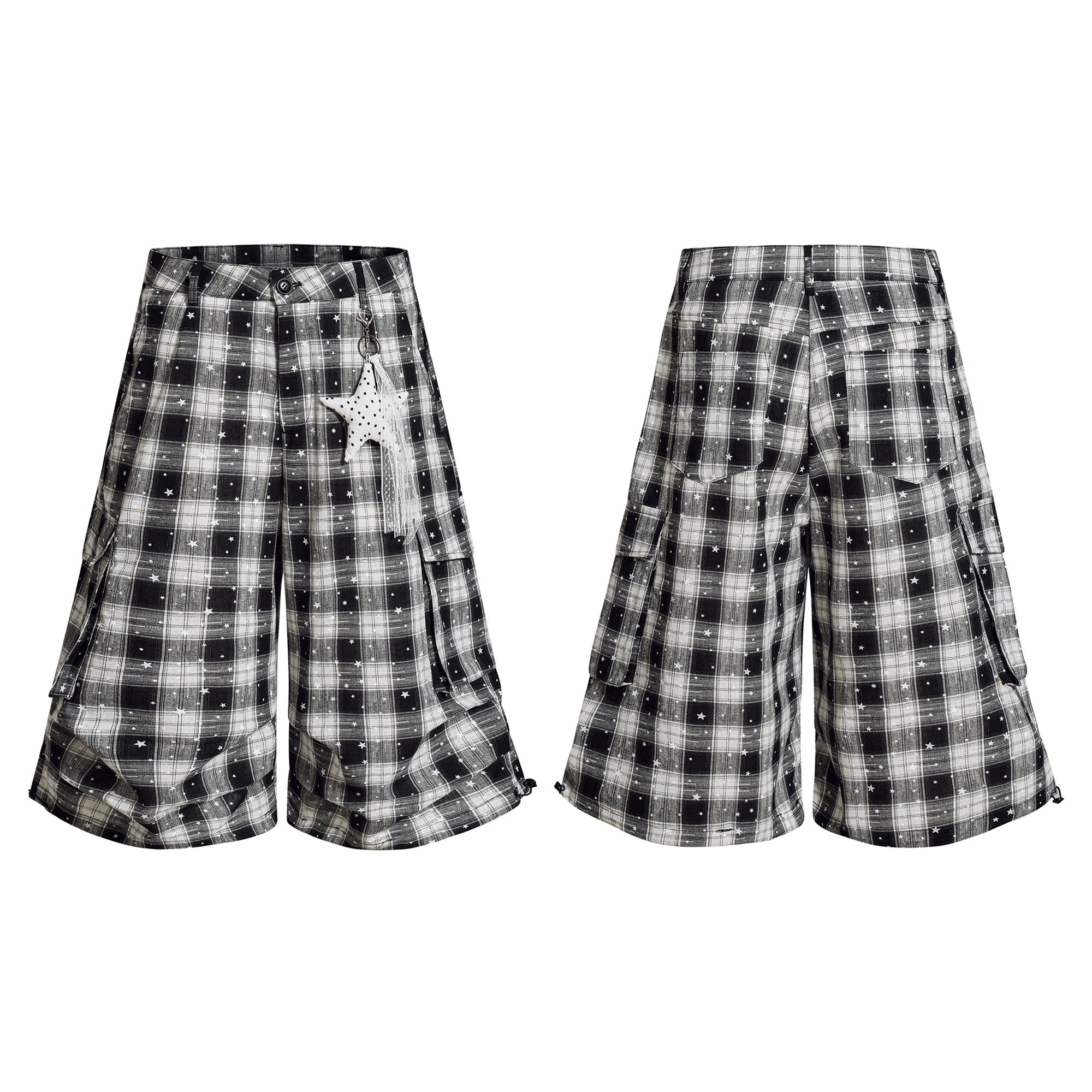 Omirad Plaid Star Cargo Shorts