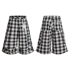 Omirad Plaid Star Cargo Shorts