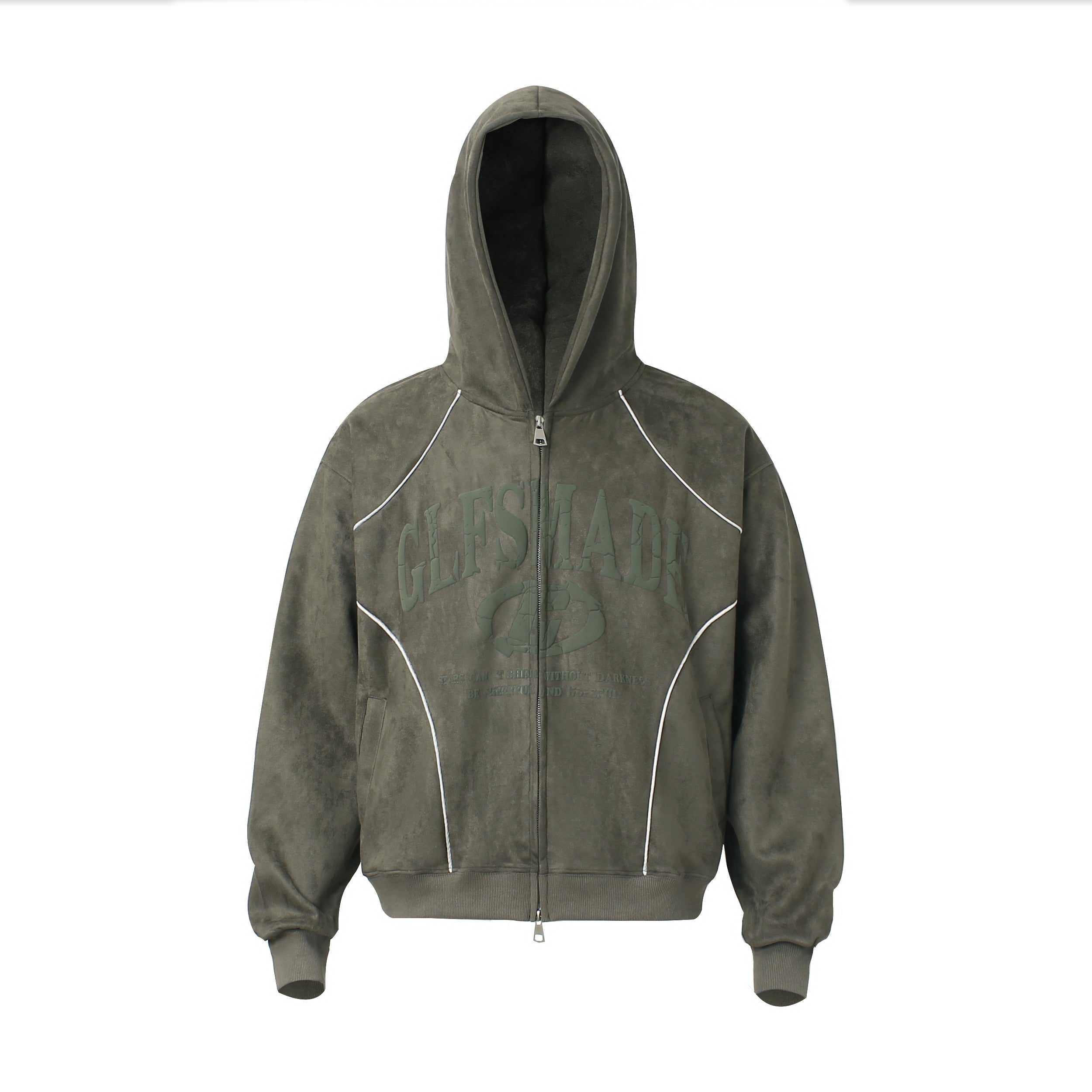 Omirad Suede Graphic Zip Hoodie