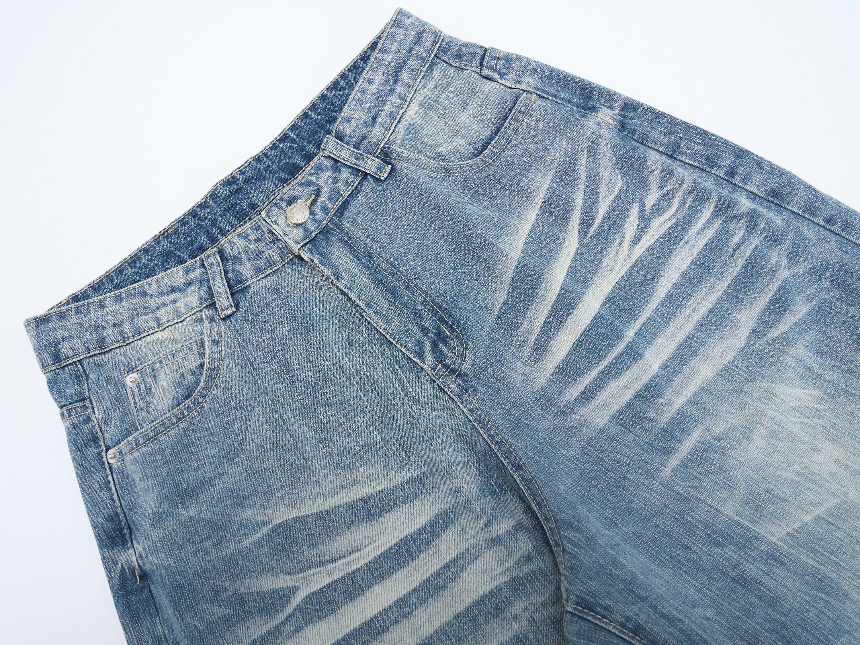 Omirad Heavy Washed Wide-Leg Denim Jeans