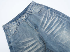 Omirad Heavy Washed Wide-Leg Denim Jeans