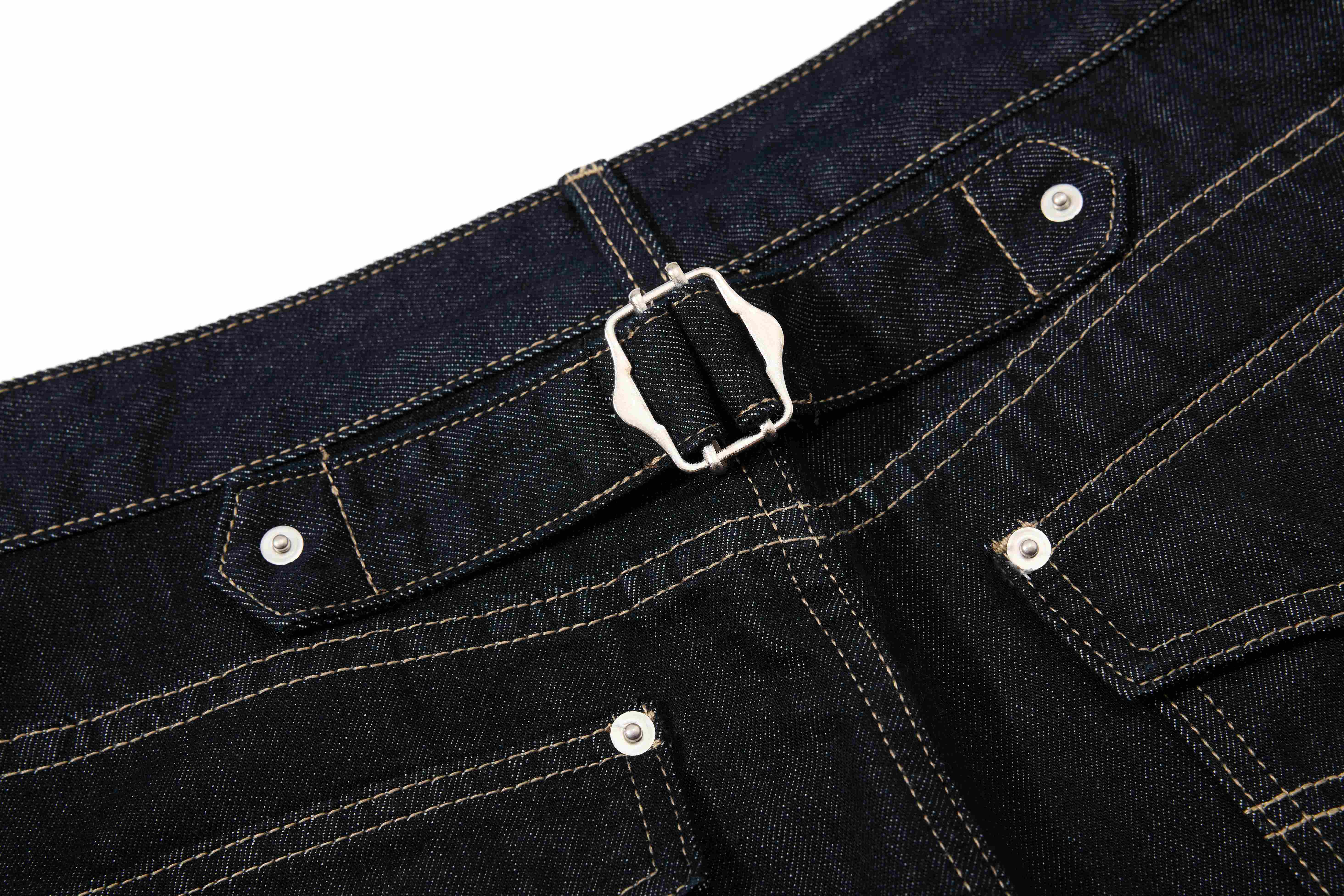 Omirad Buckle Detail Wide-Leg Denim Pants