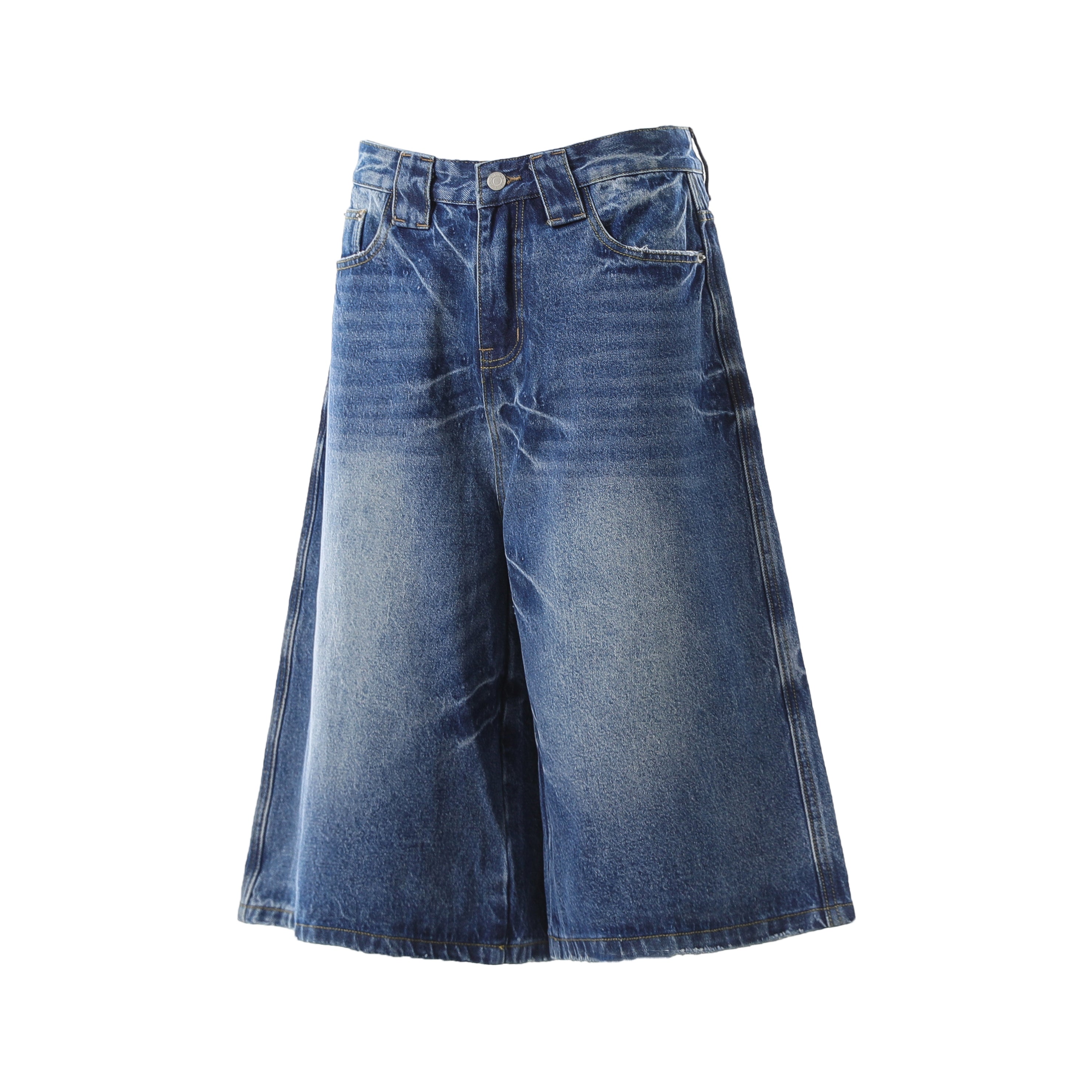 Omirad Vintage Wash Wide-Leg Denim Shorts
