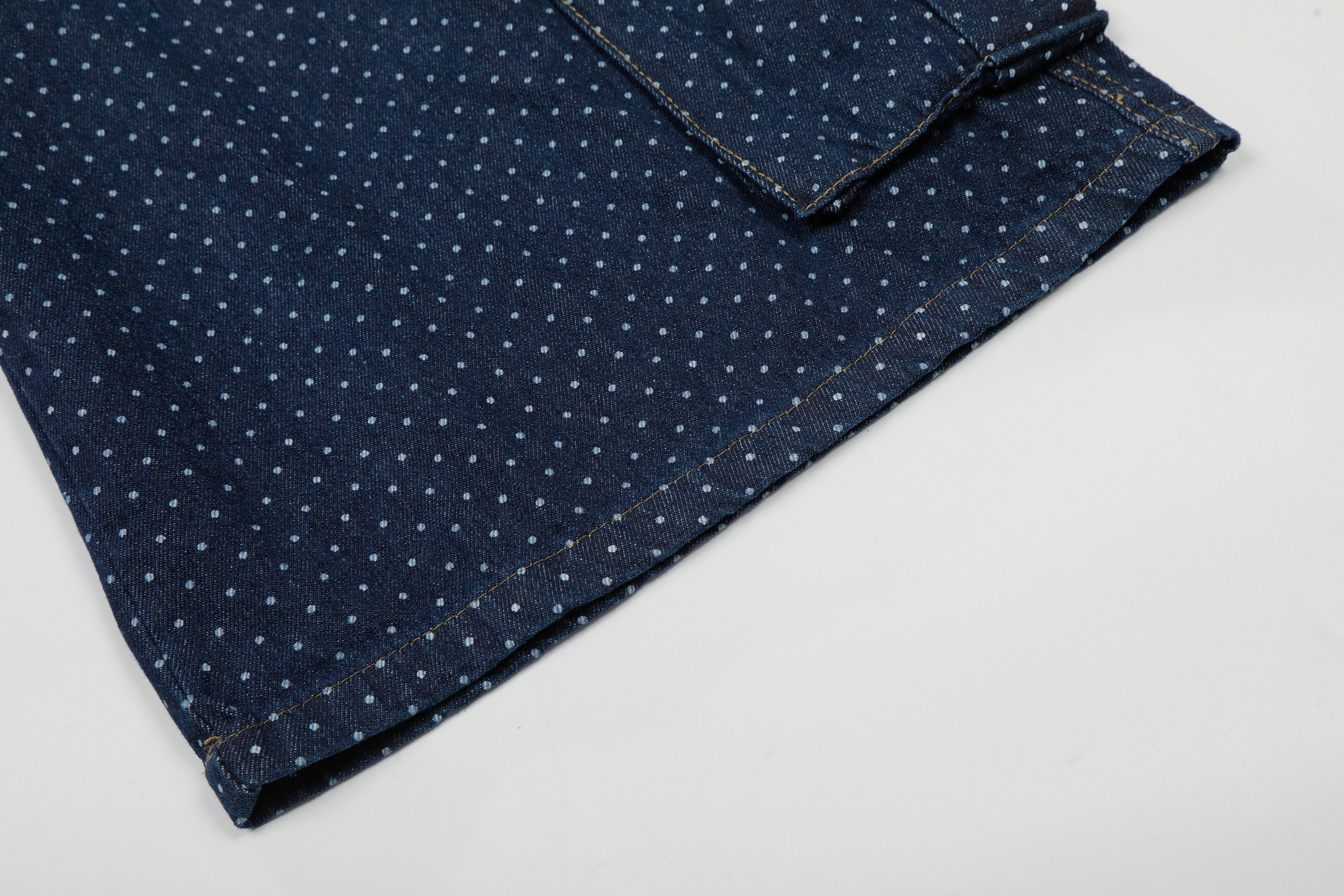 Omirad Polka Dot Denim Cargo Shorts