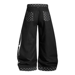 Omirad Polka Dot Panel Denim Jeans