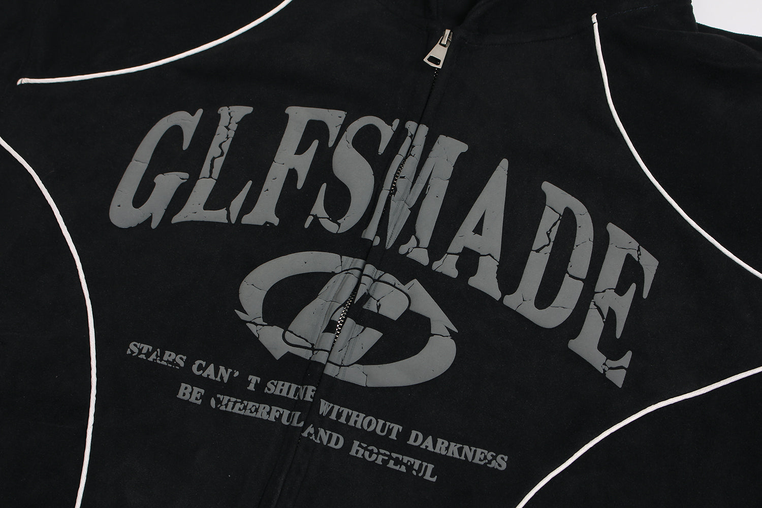 Omirad Suede Graphic Zip Hoodie