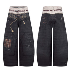 Omirad “Layered Distress Patch Denim Pants”