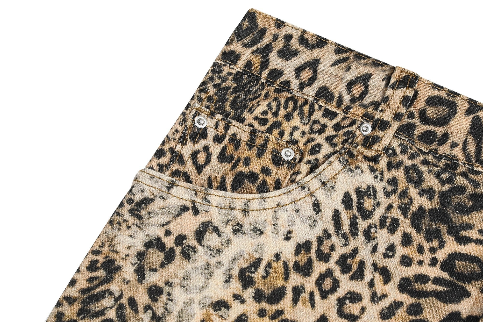 Omirad “Leopard Fur-Trim Wide-Leg Jeans”