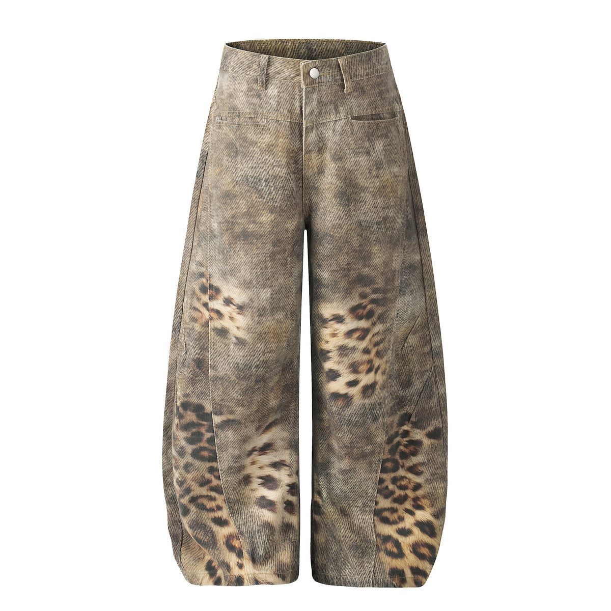 Omirad Leopard Wash Wide-Leg Jeans