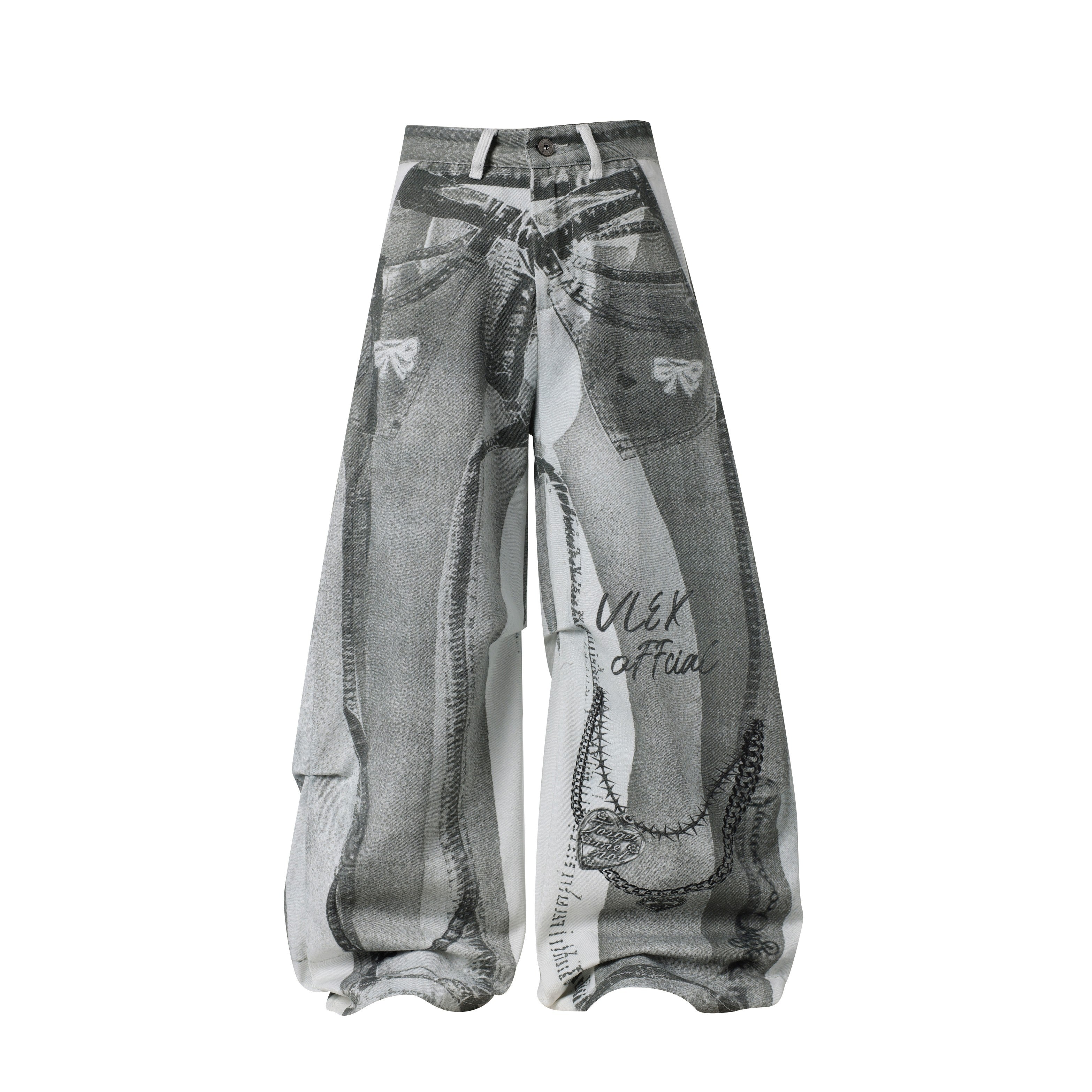 Omirad Graphic Panel Wide-Leg Pants
