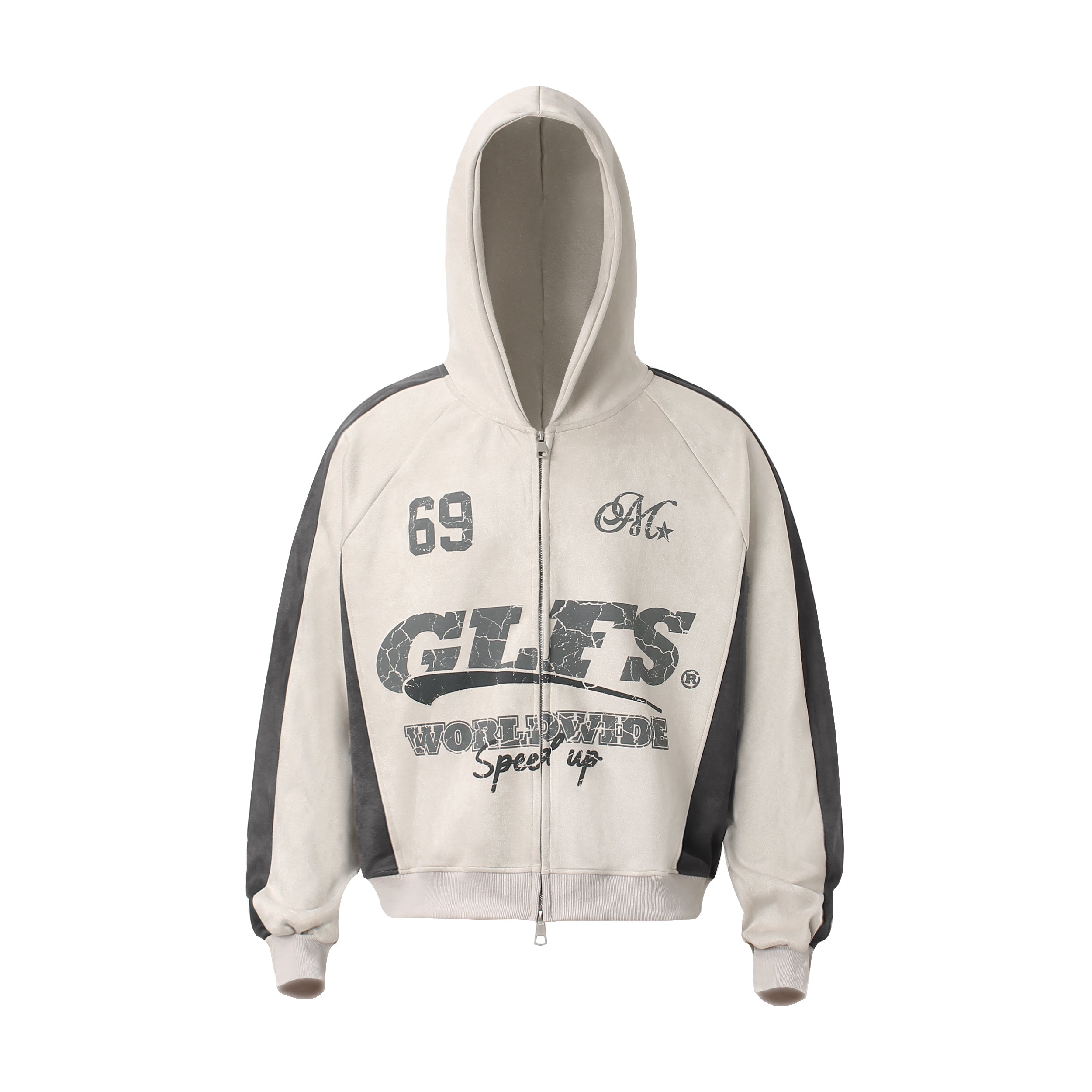 Omirad Suede-Finish Retro Zip Hoodie