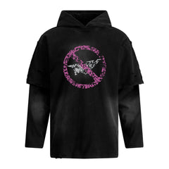 Omirad Destroyed Layered Graphic Hoodie Tee