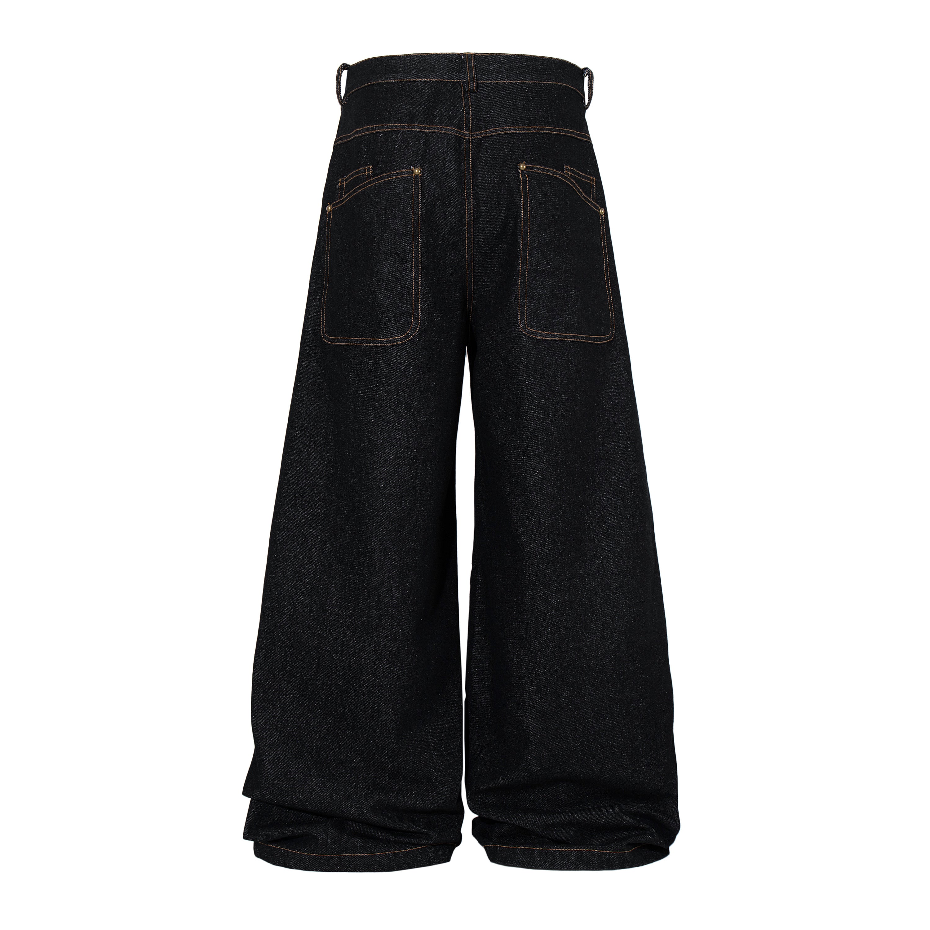 Omirad Curved Panel Wide Leg Denim Pants