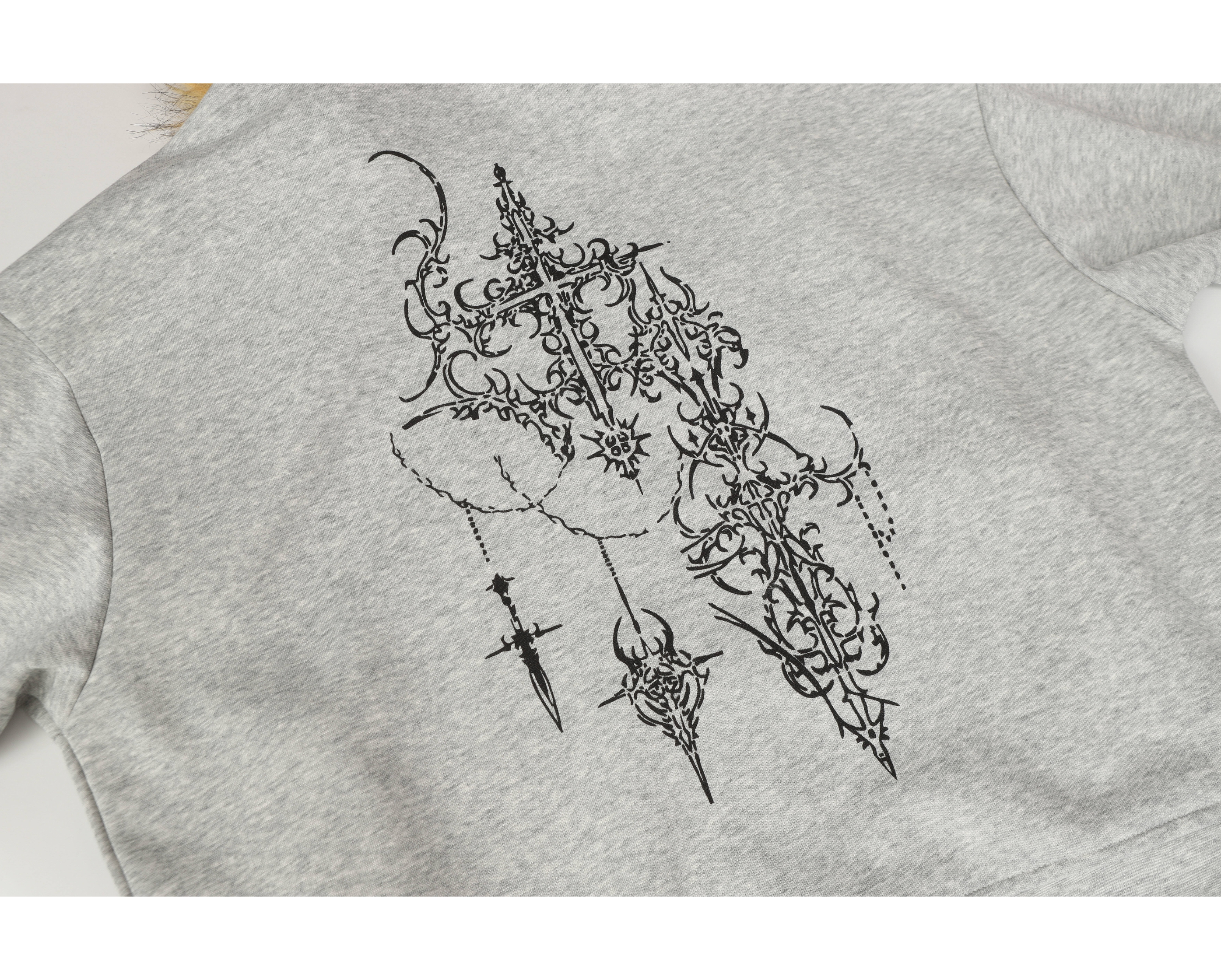 Omirad Gothic Fur Hood Zip Hoodie