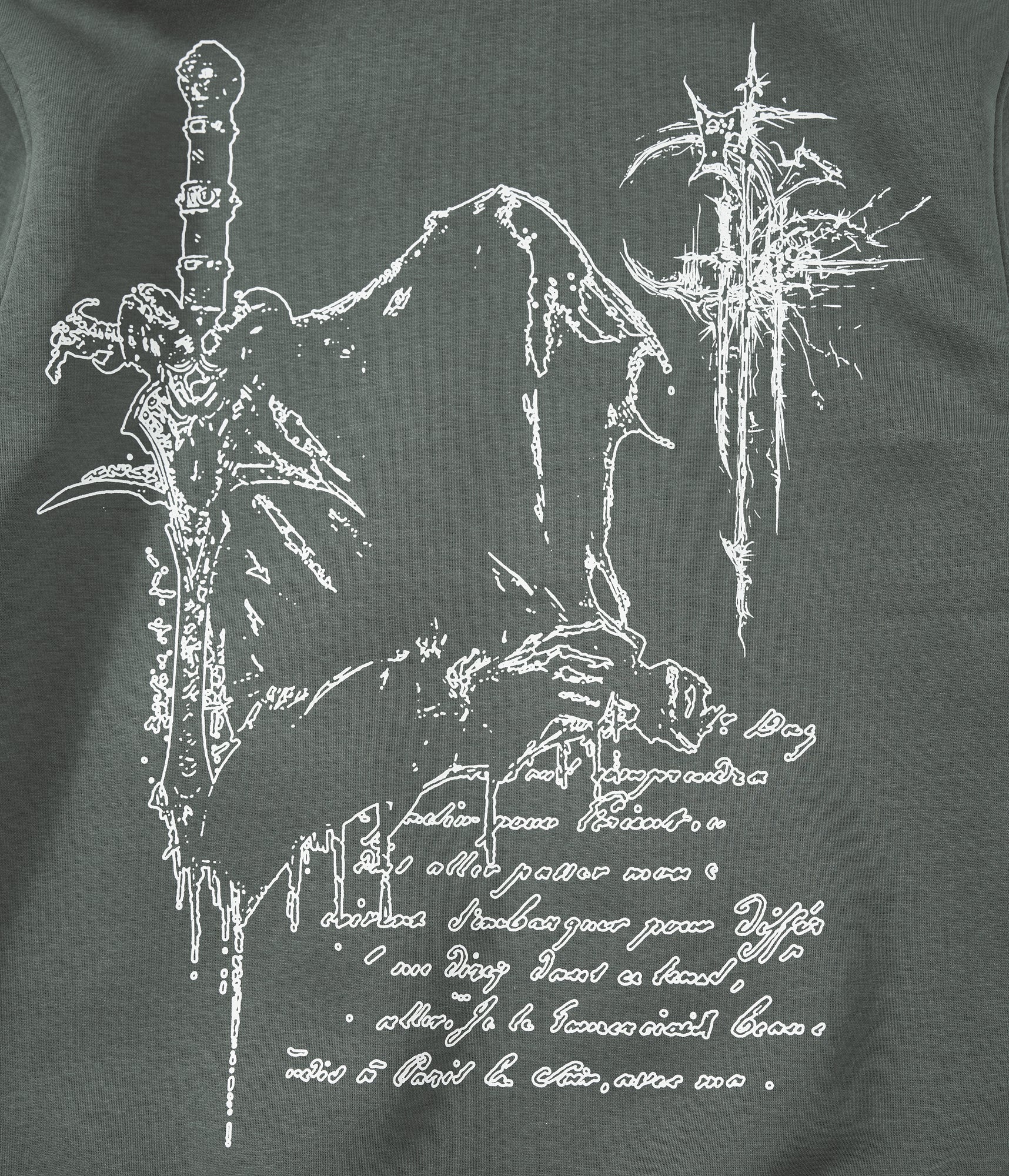 Omirad Gothic Line Art Zip Hoodie