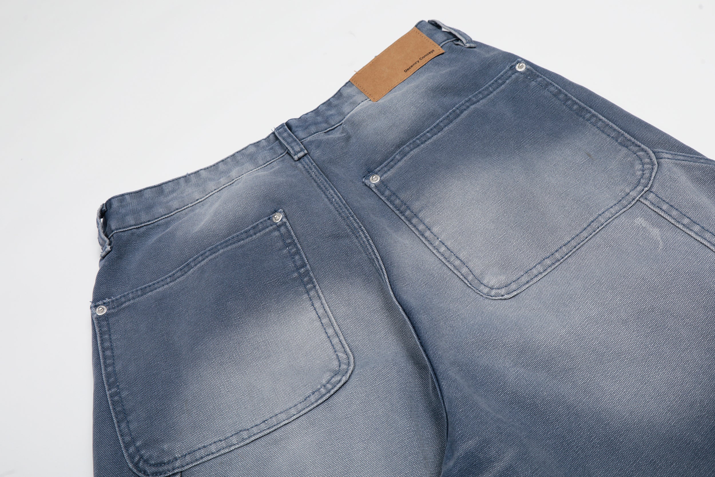 Omirad Washed Wrinkle Effect Denim Jeans