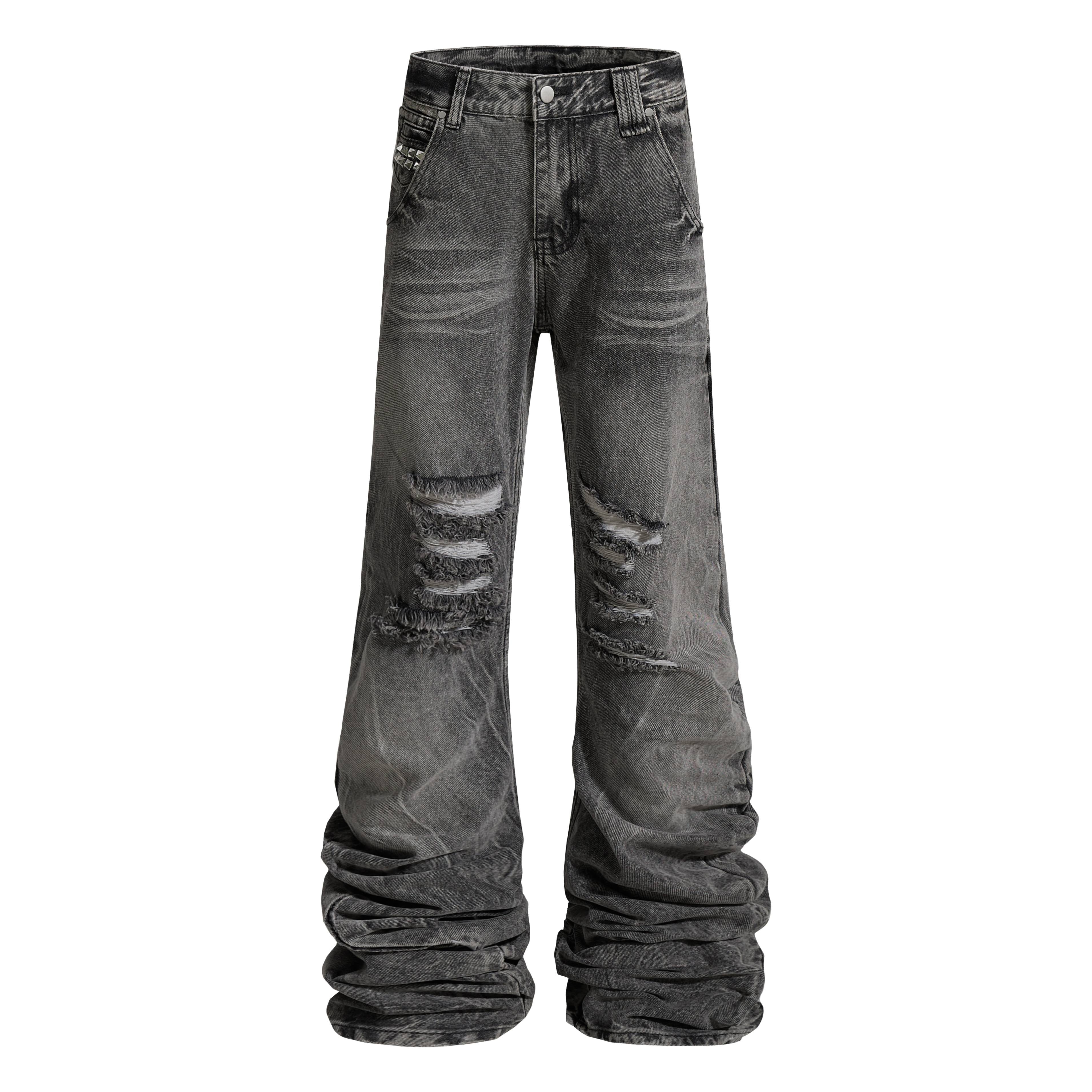 Omirad Distressed Studded Denim Pants
