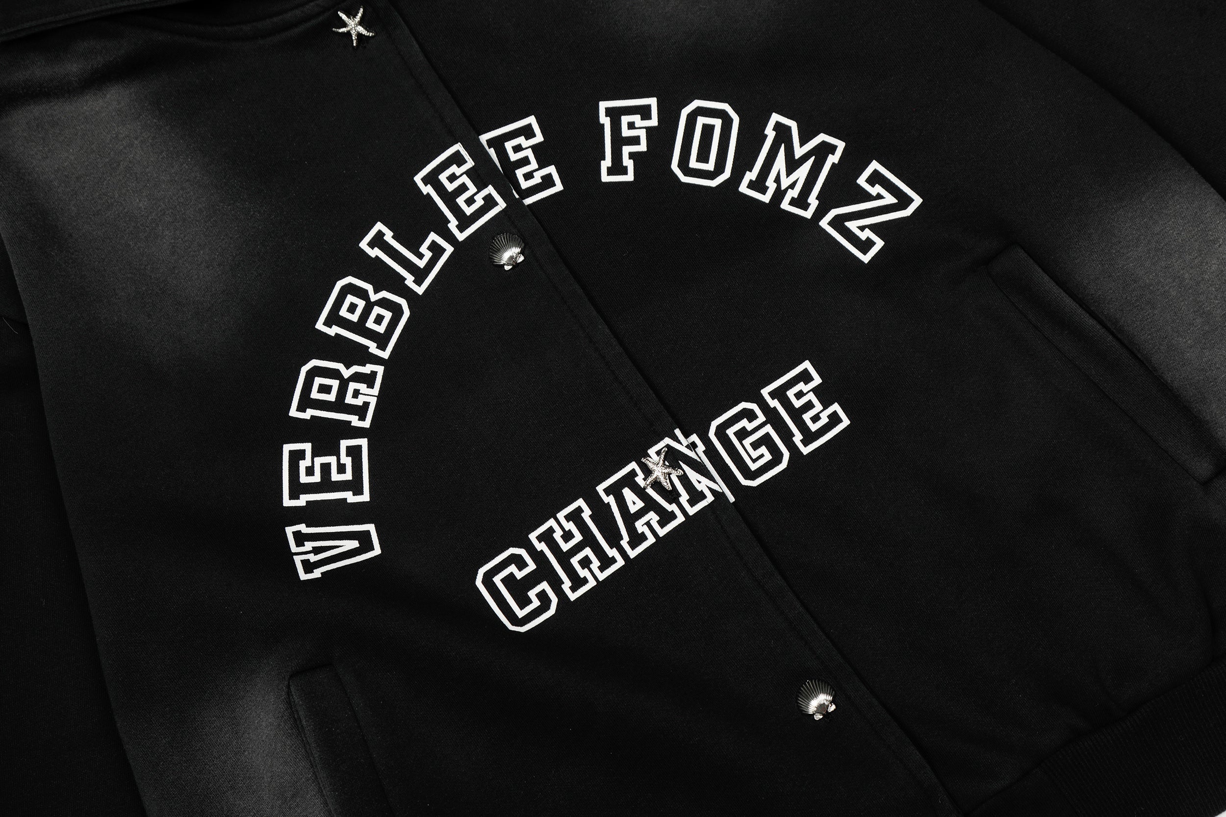 Omirad “Change” Spray-Fade Varsity Hoodie Jacket