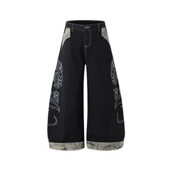 Omirad Camo Trim Wide-Leg Jeans