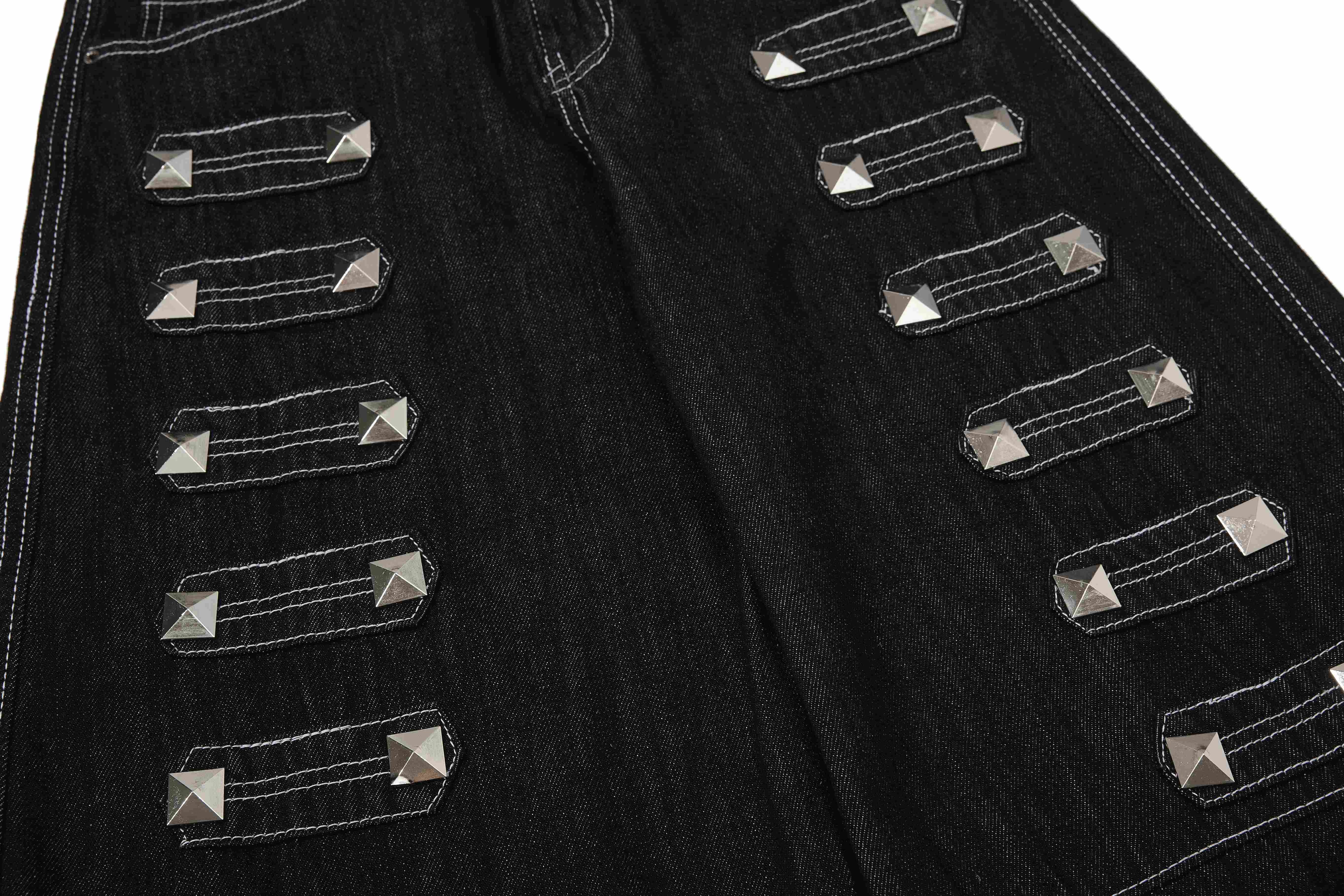 Omirad Studded Strap Denim Pants