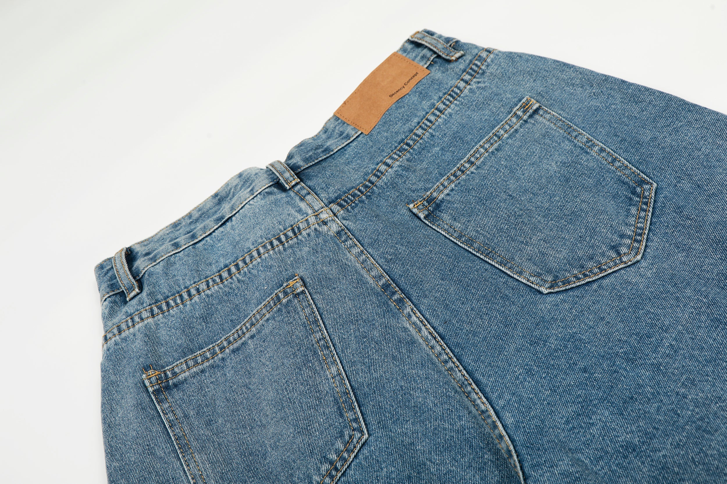 Omirad Asymmetric Waist Wide-Leg Denim Pants