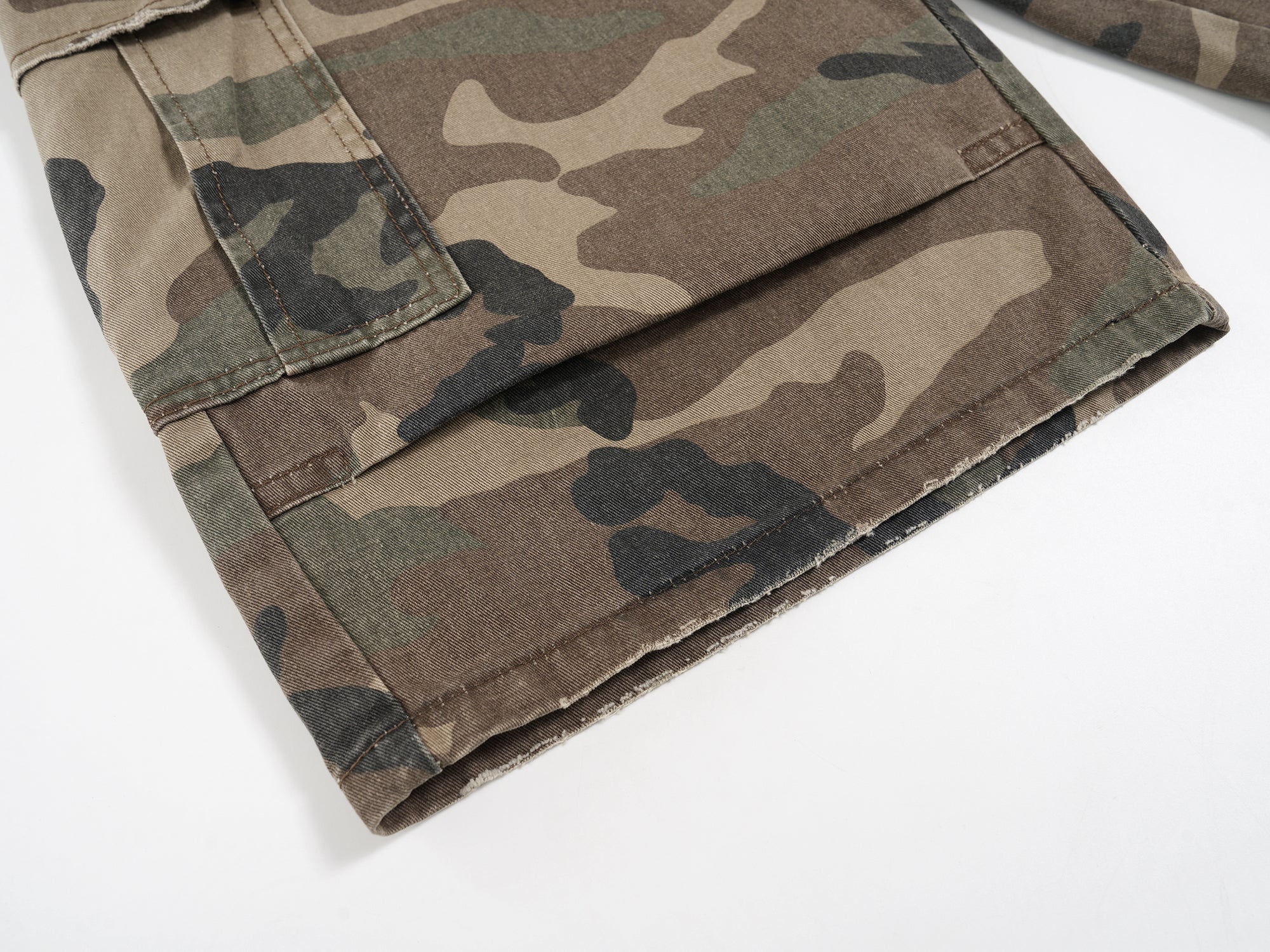 Omirad Distressed Camo Cargo Shorts