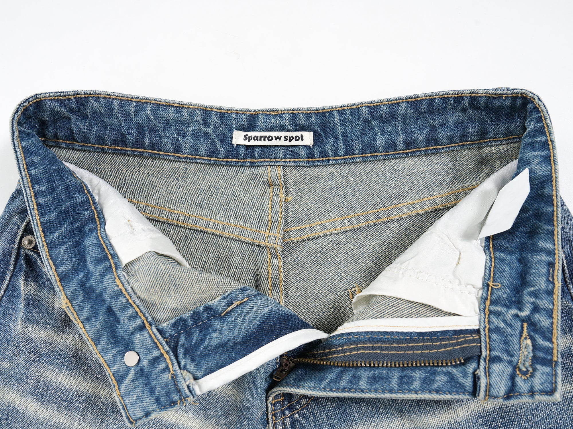 Omirad Faded Wide-Leg Denim Shorts