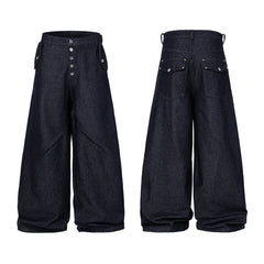 Omirad Panel Construction Wide Leg Denim Pants