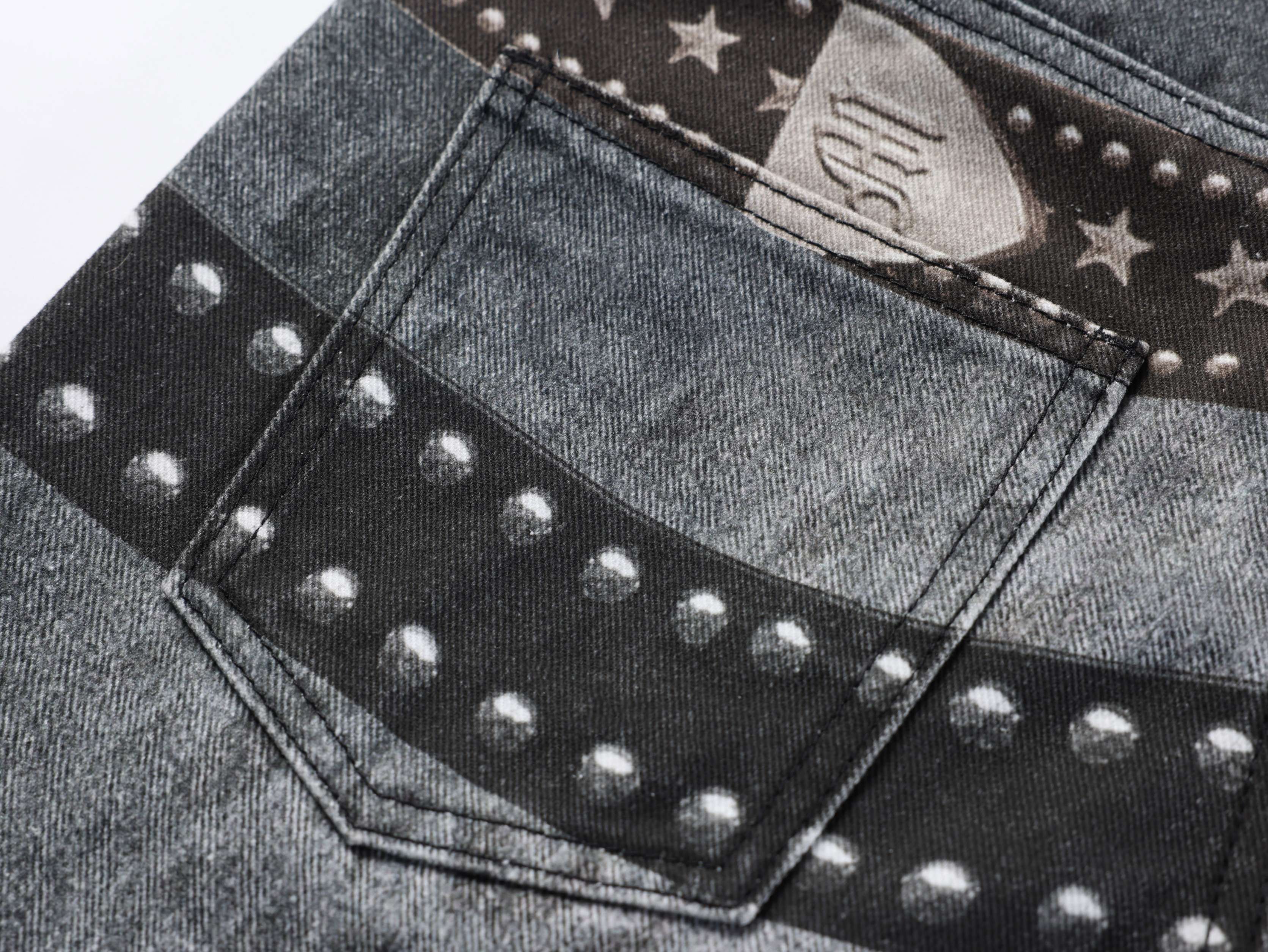 Omirad Washed Studded Wide-Leg Jeans