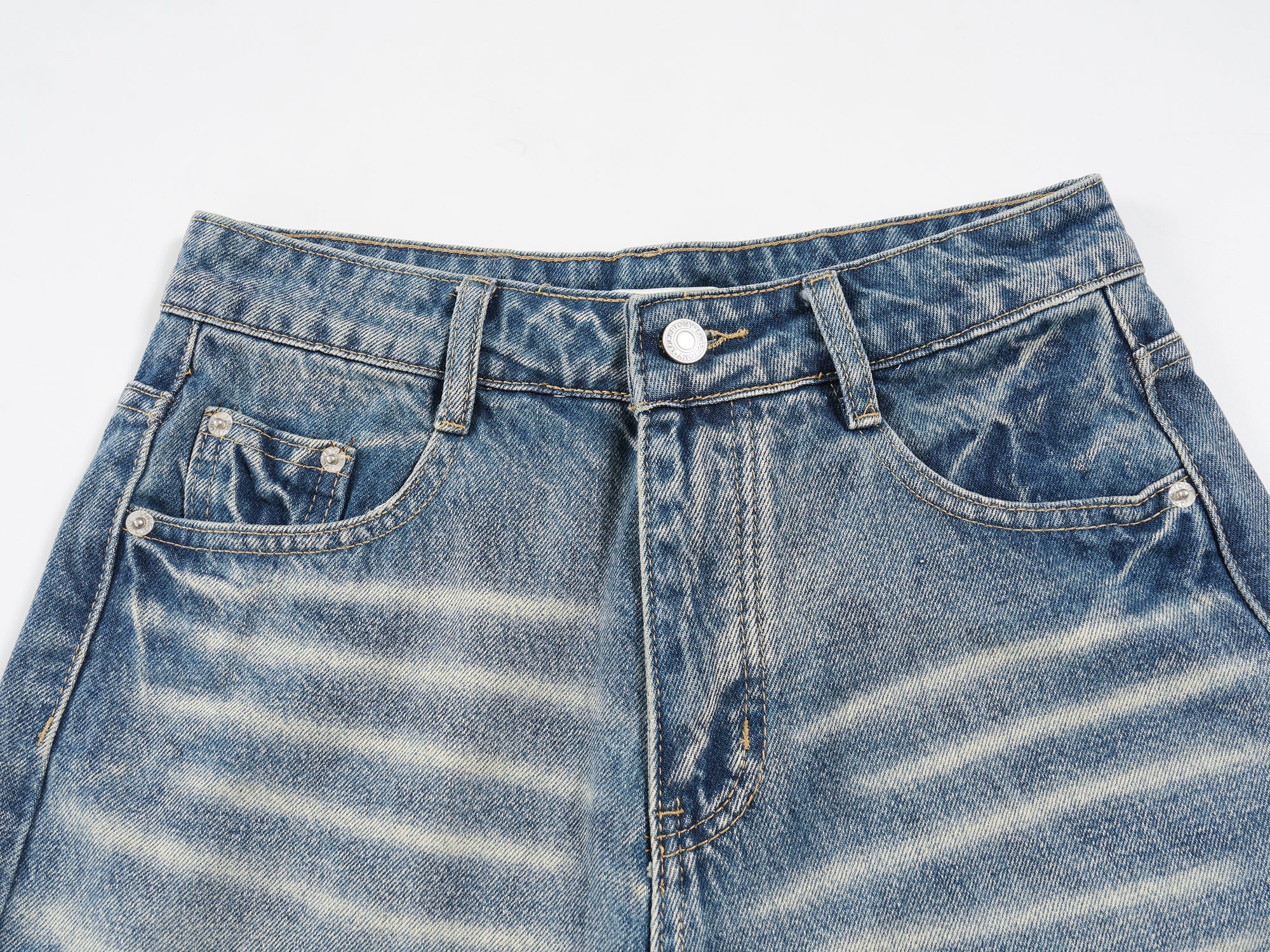 Omirad Faded Wide-Leg Denim Shorts