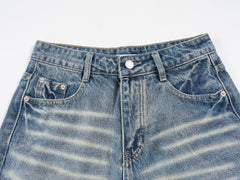 Omirad Faded Wide-Leg Denim Shorts