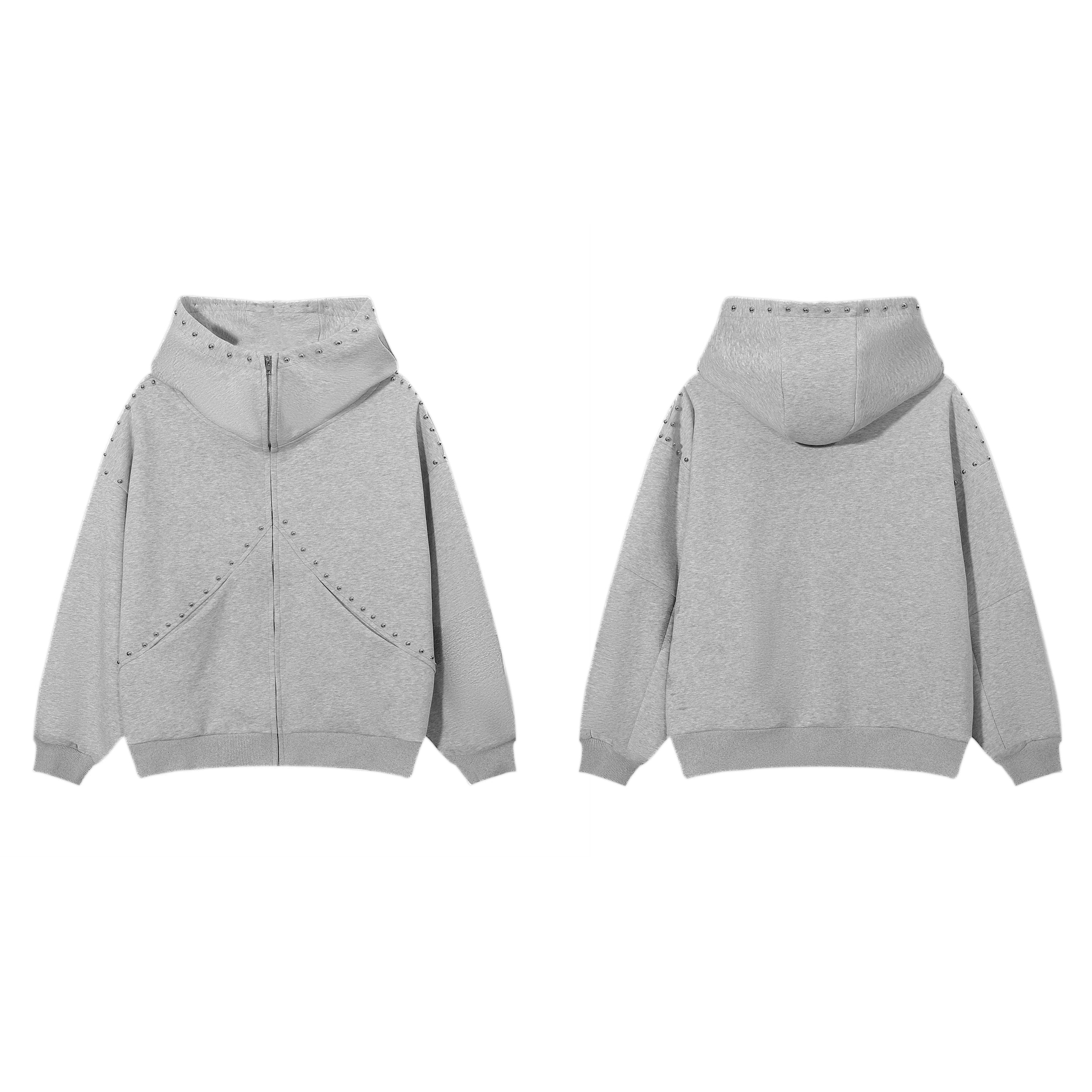Omirad Studded Arc Zip Hoodie*