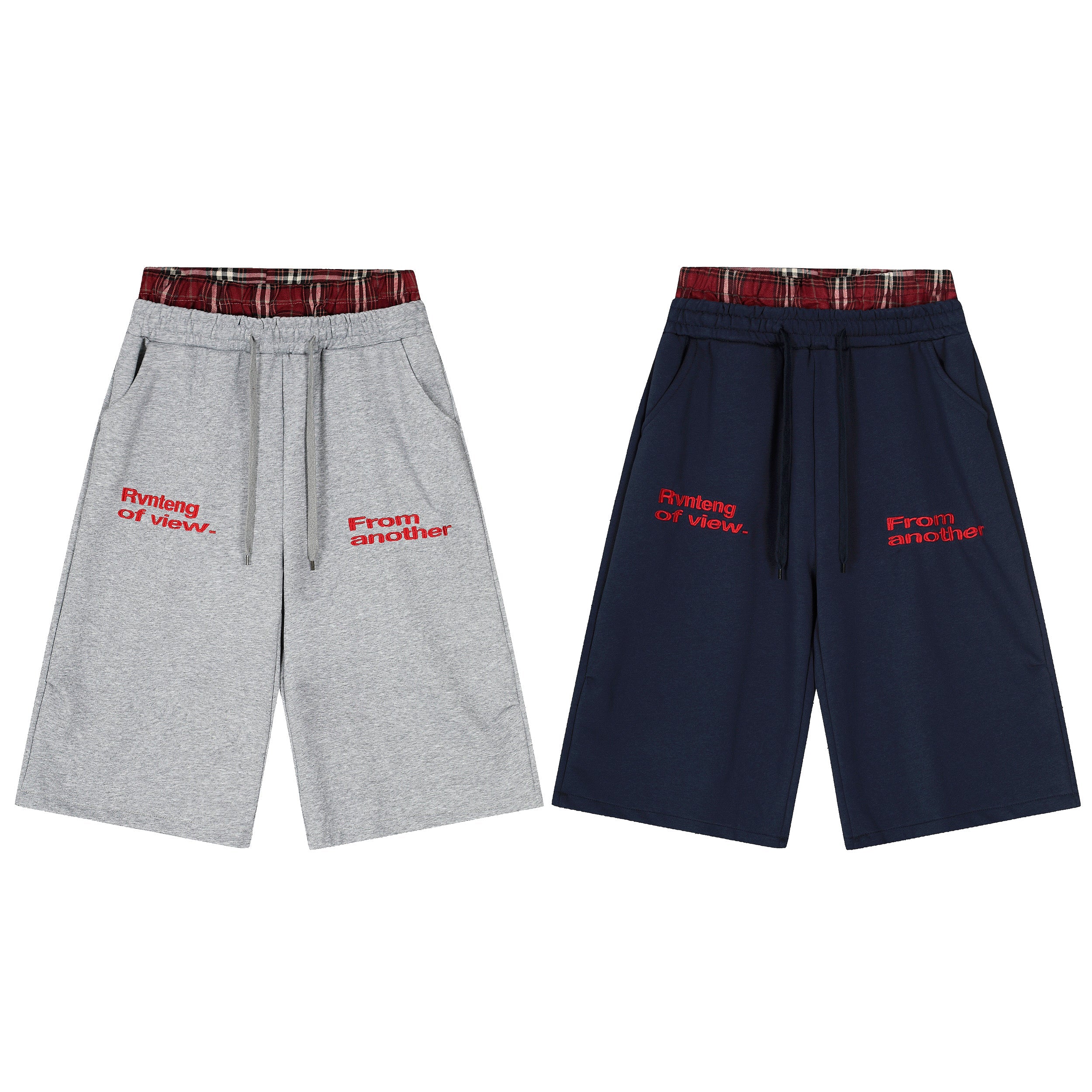 Omirad Plaid-Waist Logo Shorts