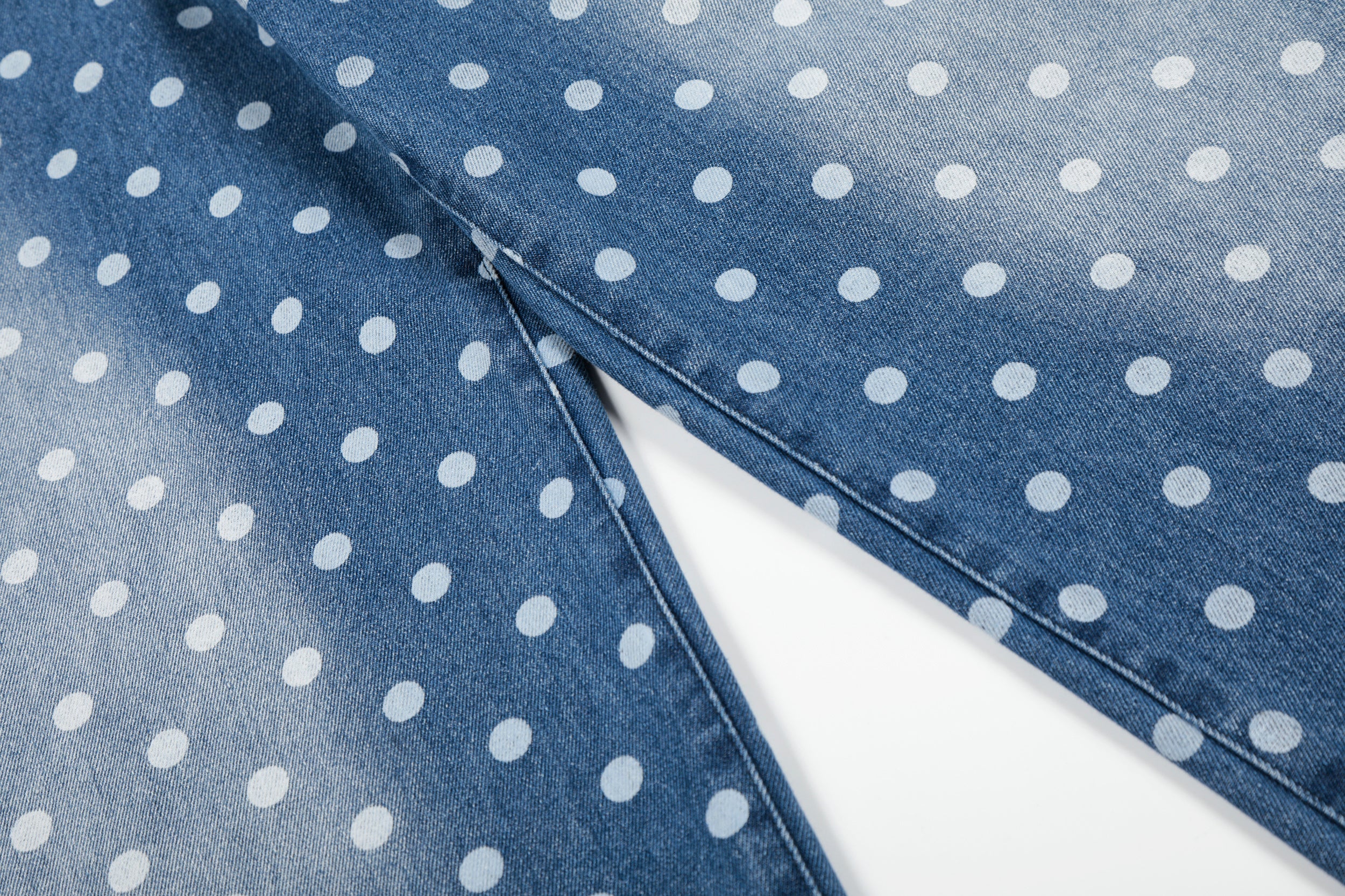 Omirad Polka Dot Washed Denim Jeans