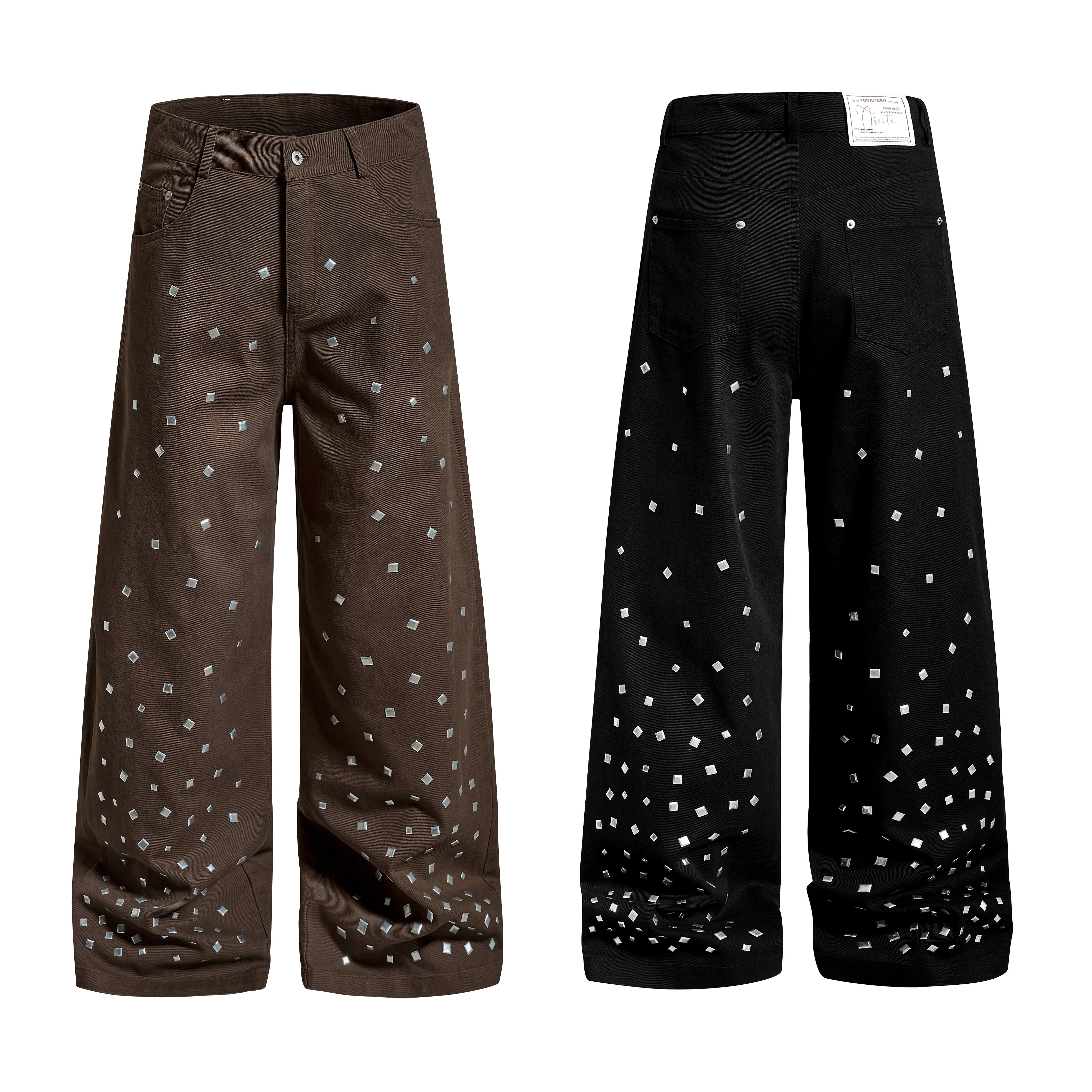 Omirad Stud Detail Wide-Leg Pants