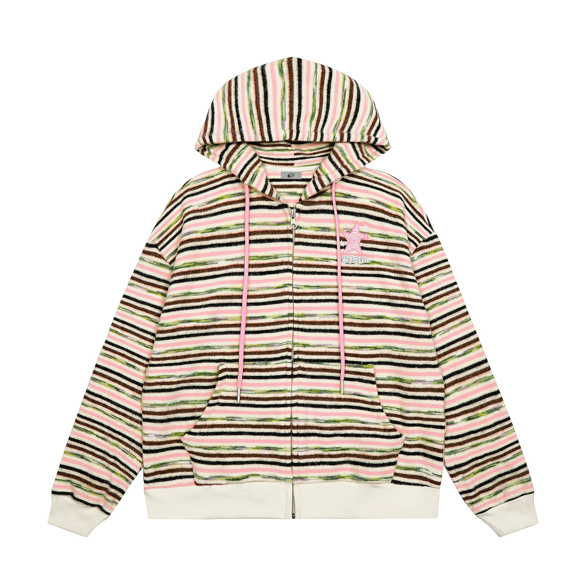Omirad Striped Knit Zip Hoodie