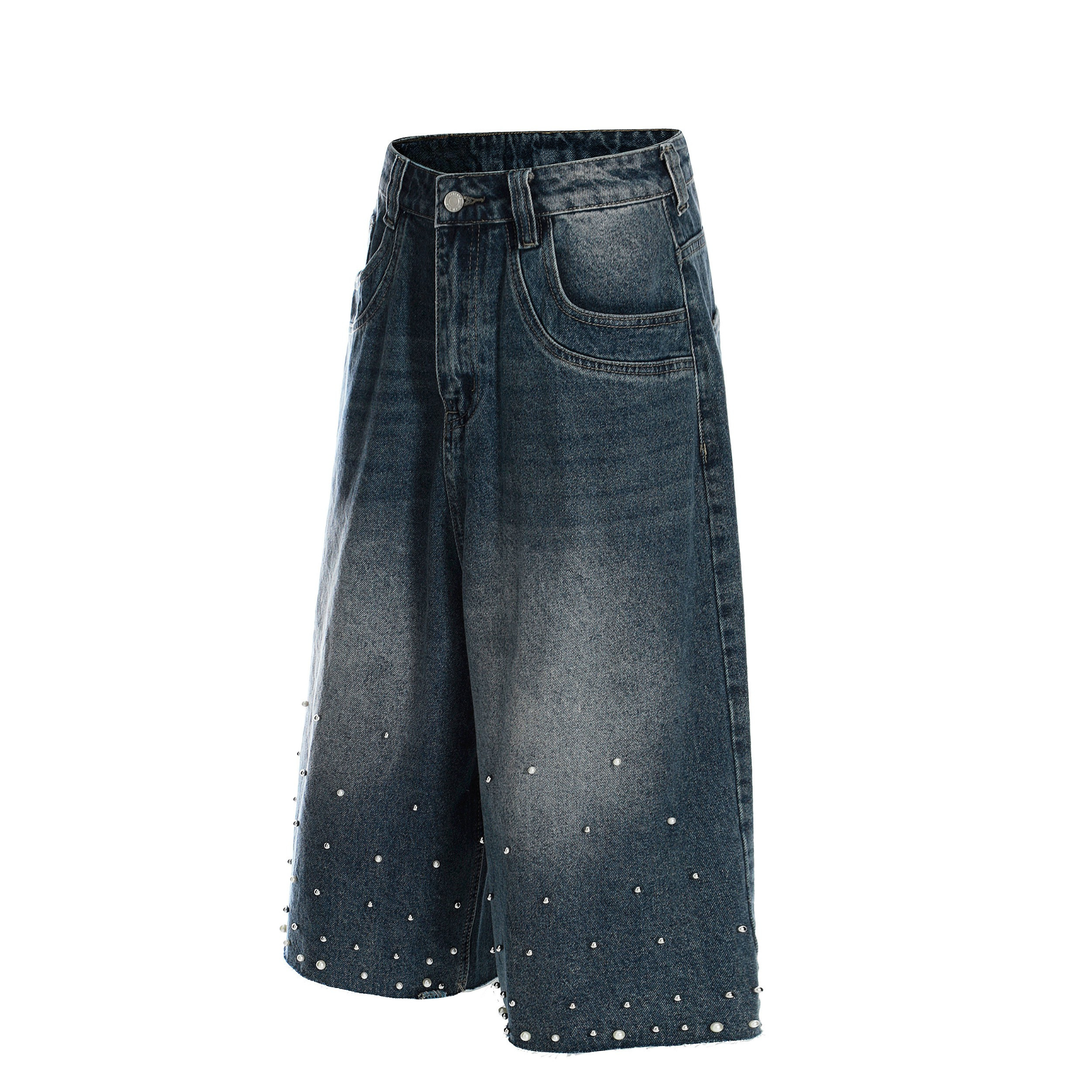 Omirad Studded Denim Shorts