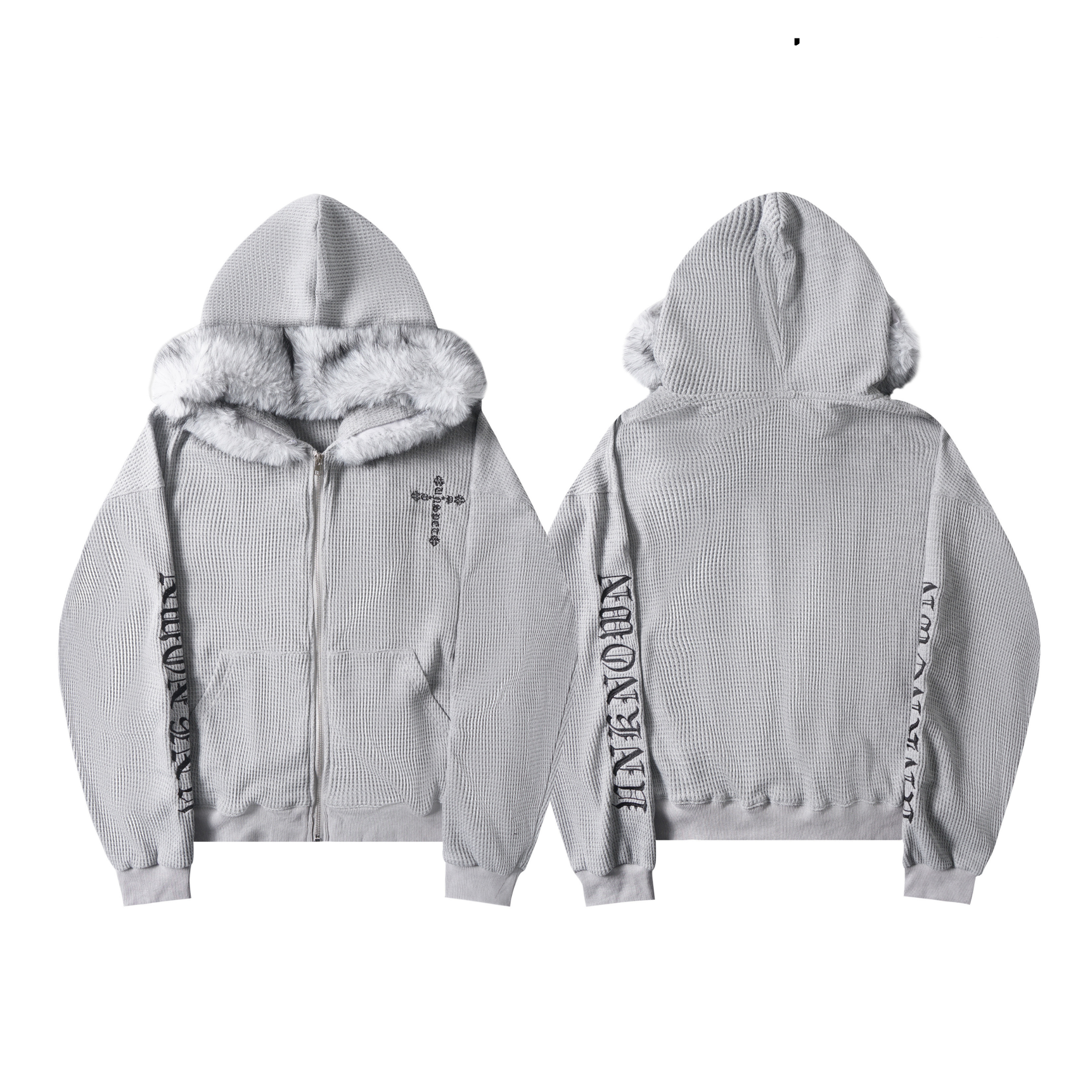 Omirad Faux Fur Trim Zip-Up Hoodie