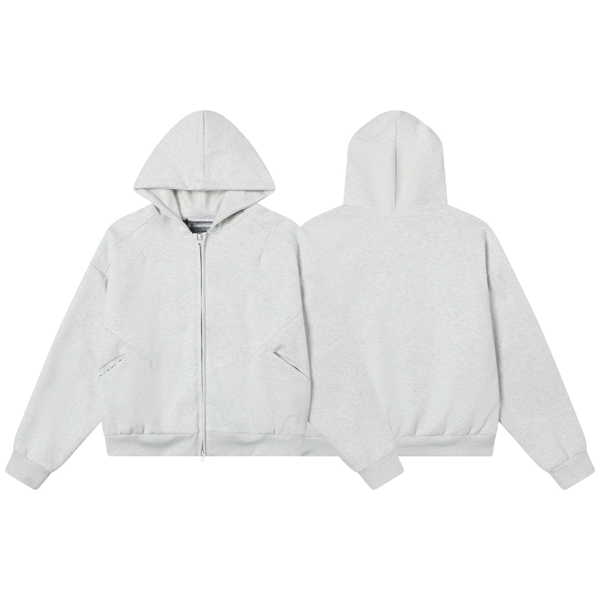 Omirad Structured Panel Zip-Up Hoodie
