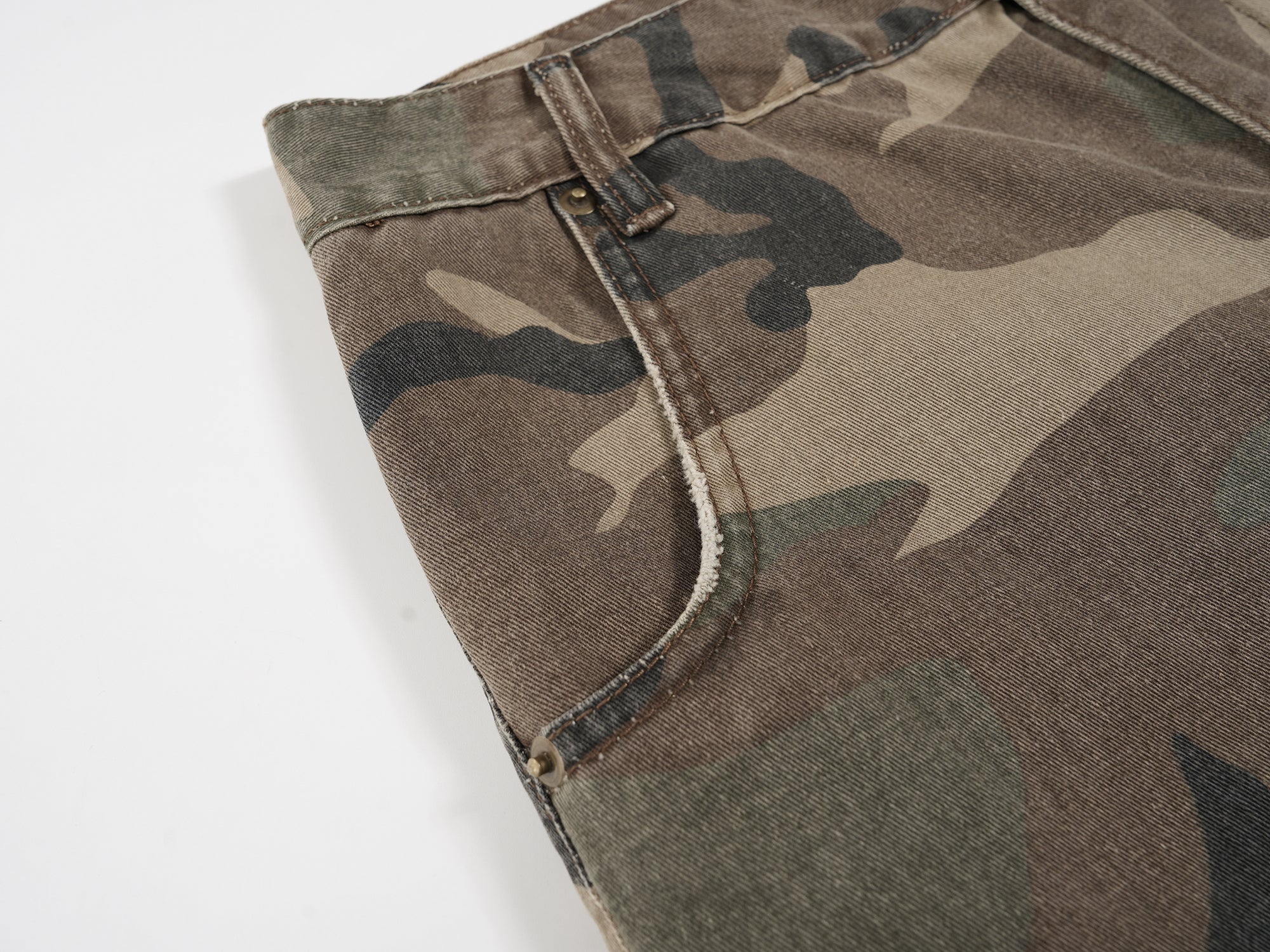 Omirad Distressed Camo Cargo Shorts