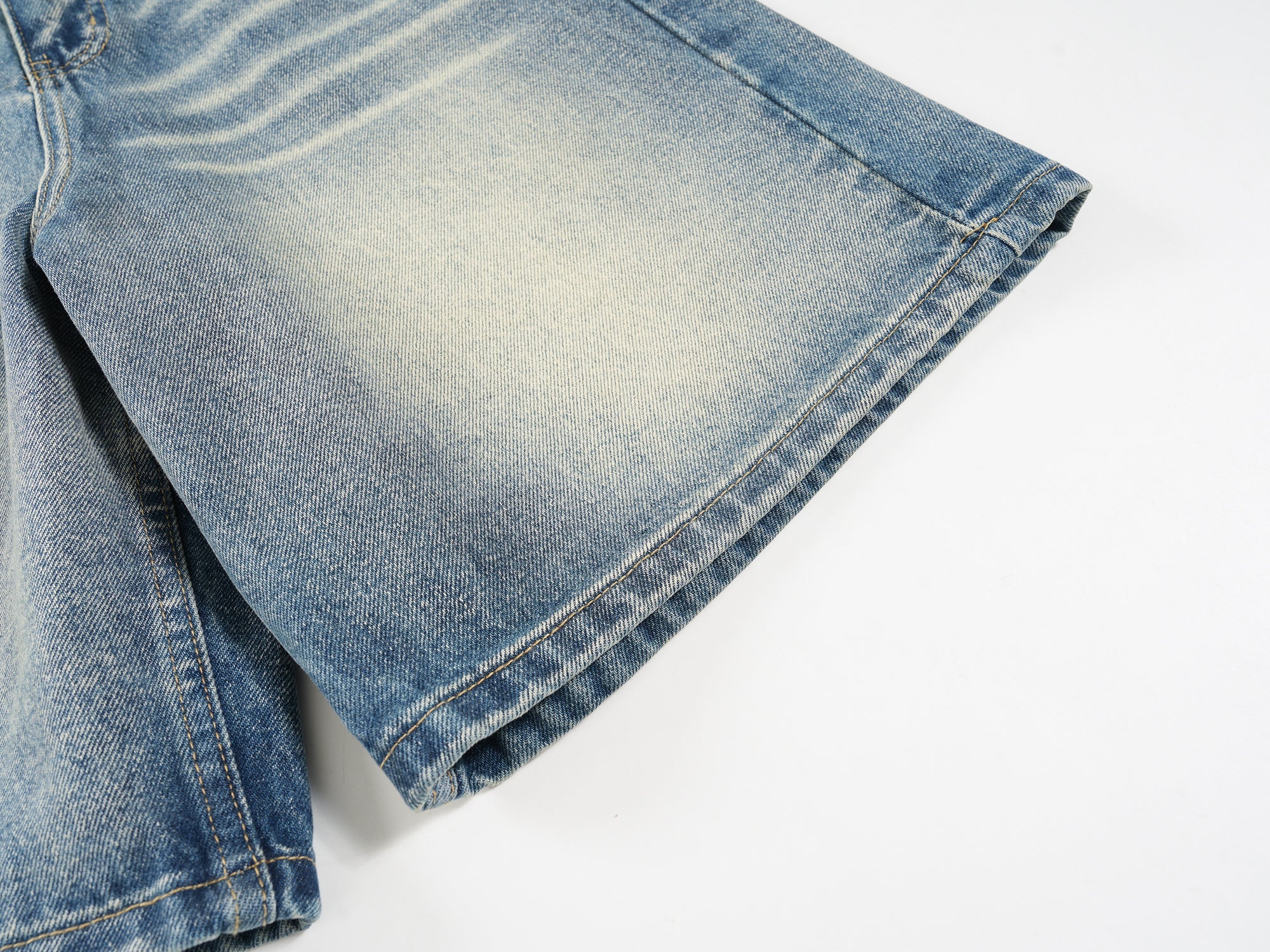 Omirad Faded Wide-Leg Denim Shorts