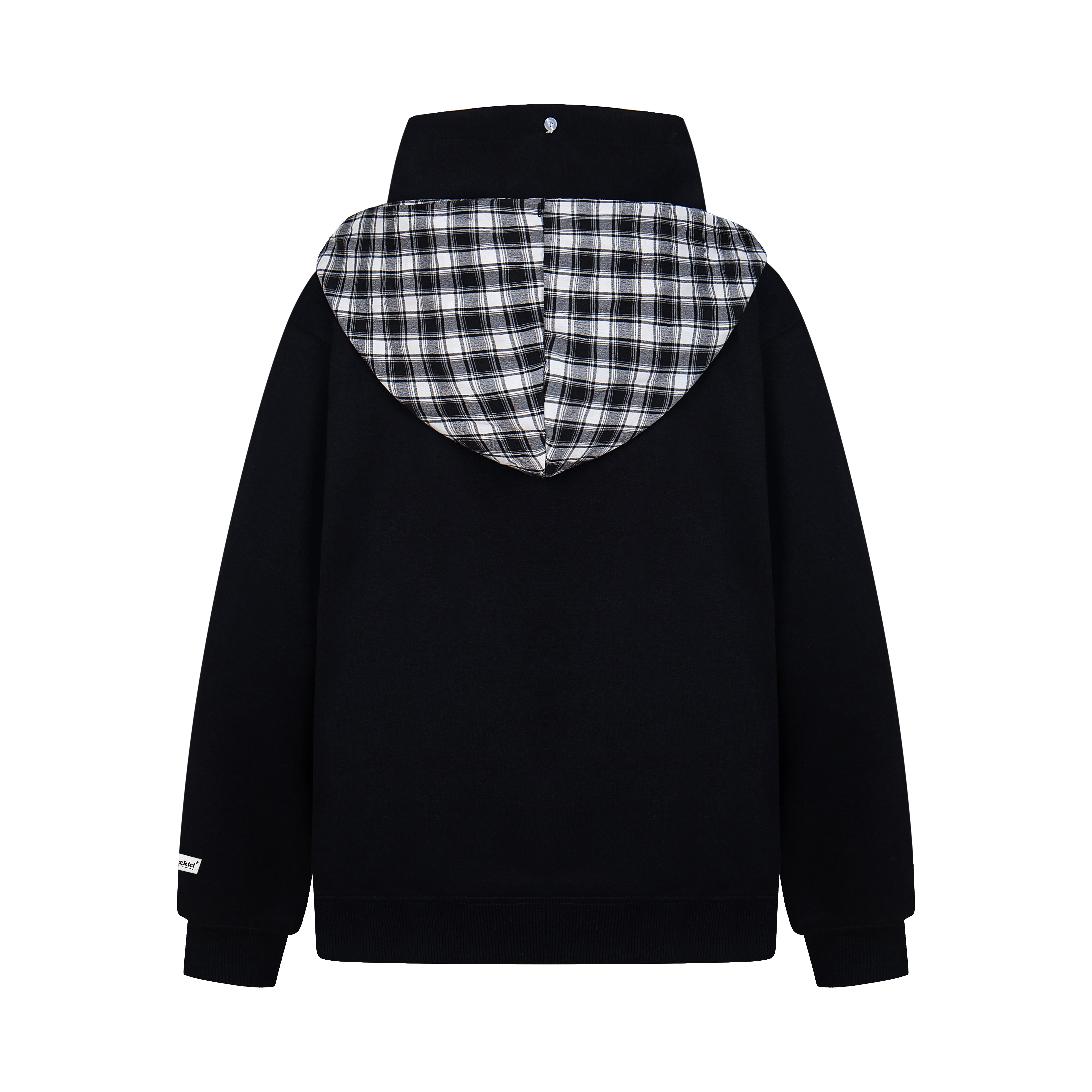 Omirad Plaid-Scarf Layered Hoodie