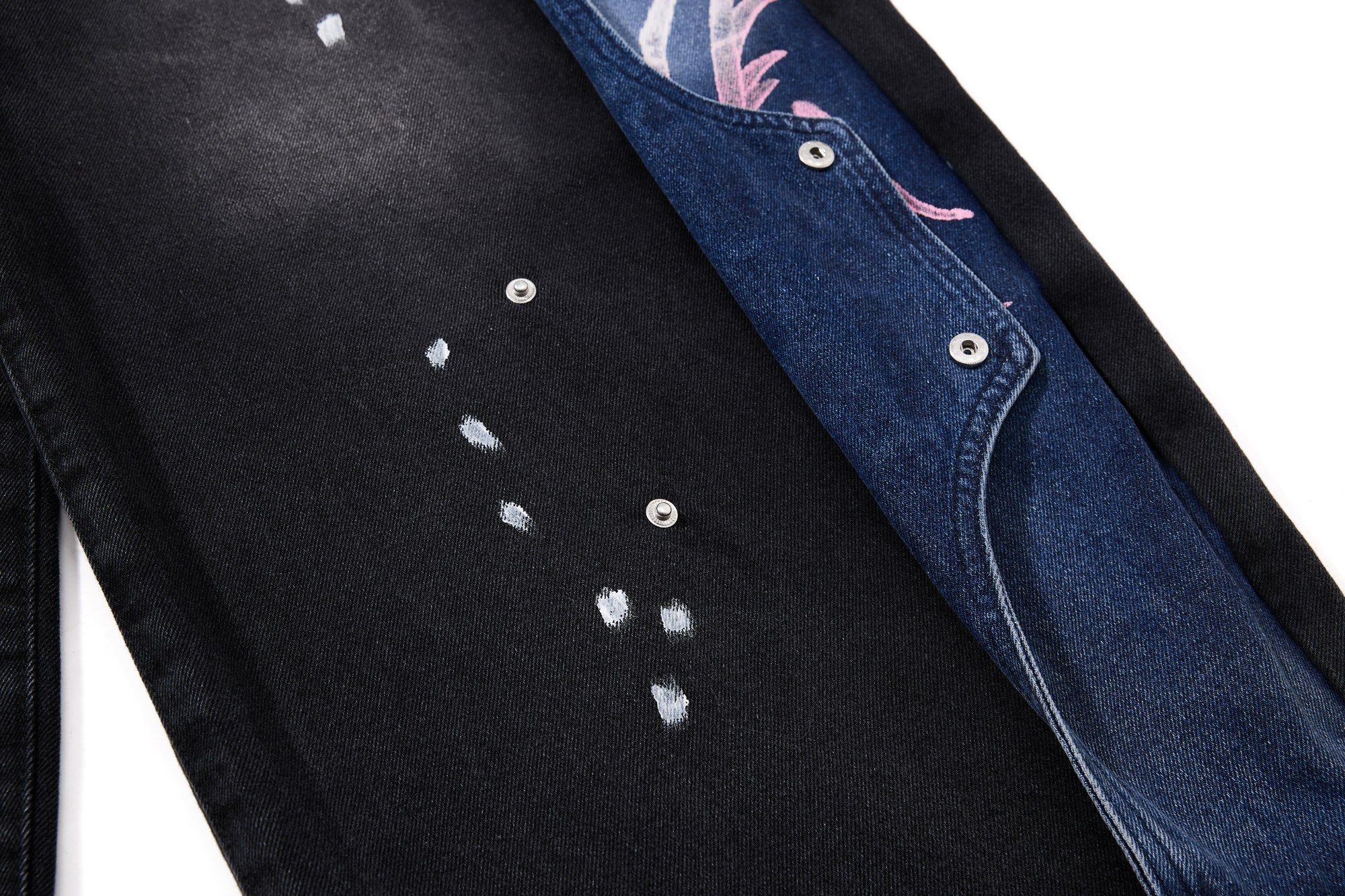Omirad Graphic Panel Wide-Leg Denim Jeans